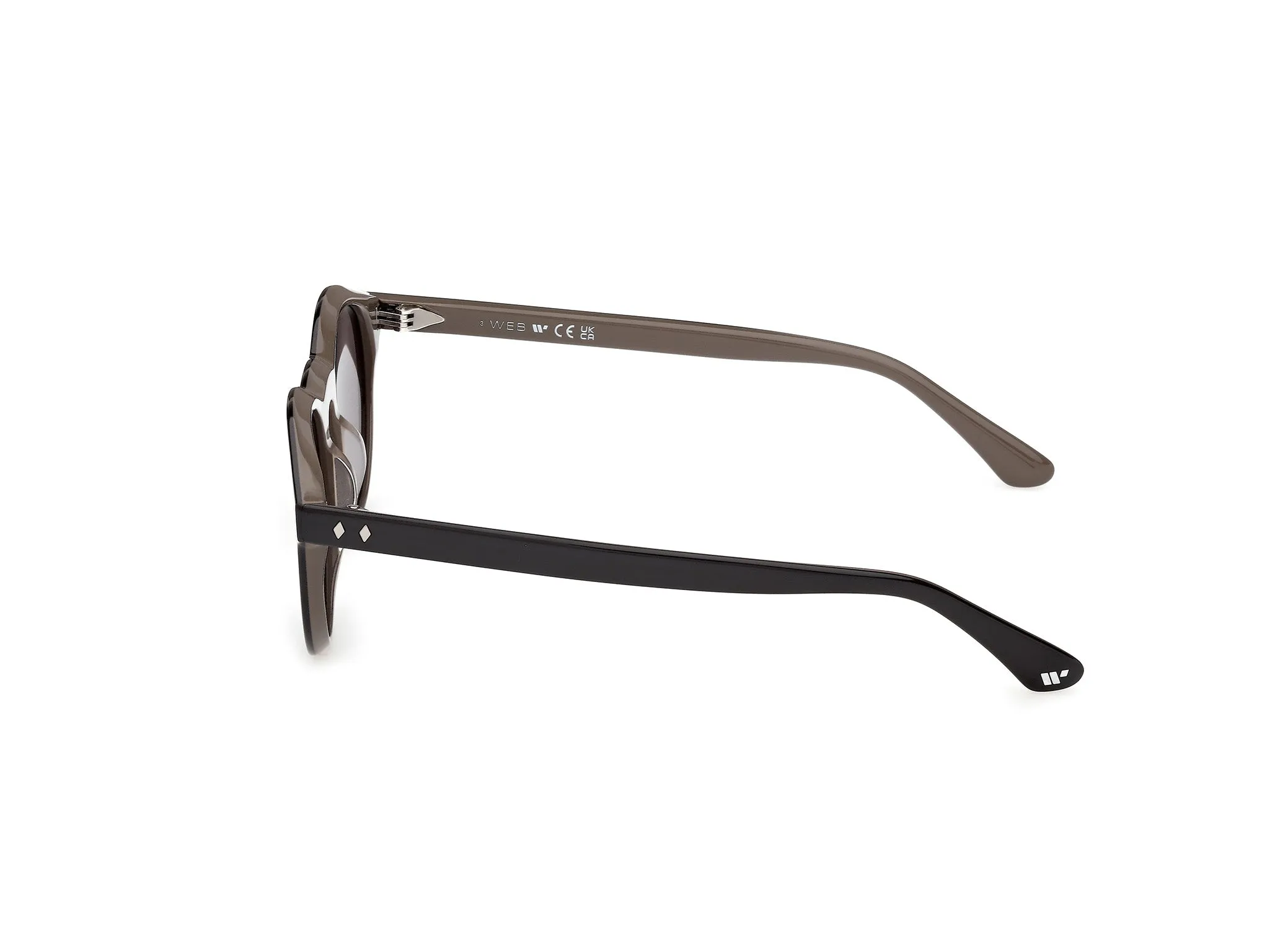 Web WE0398 05A Occhiali da sole Acetato Nero Fumo Rotonda Normale - immagine 3