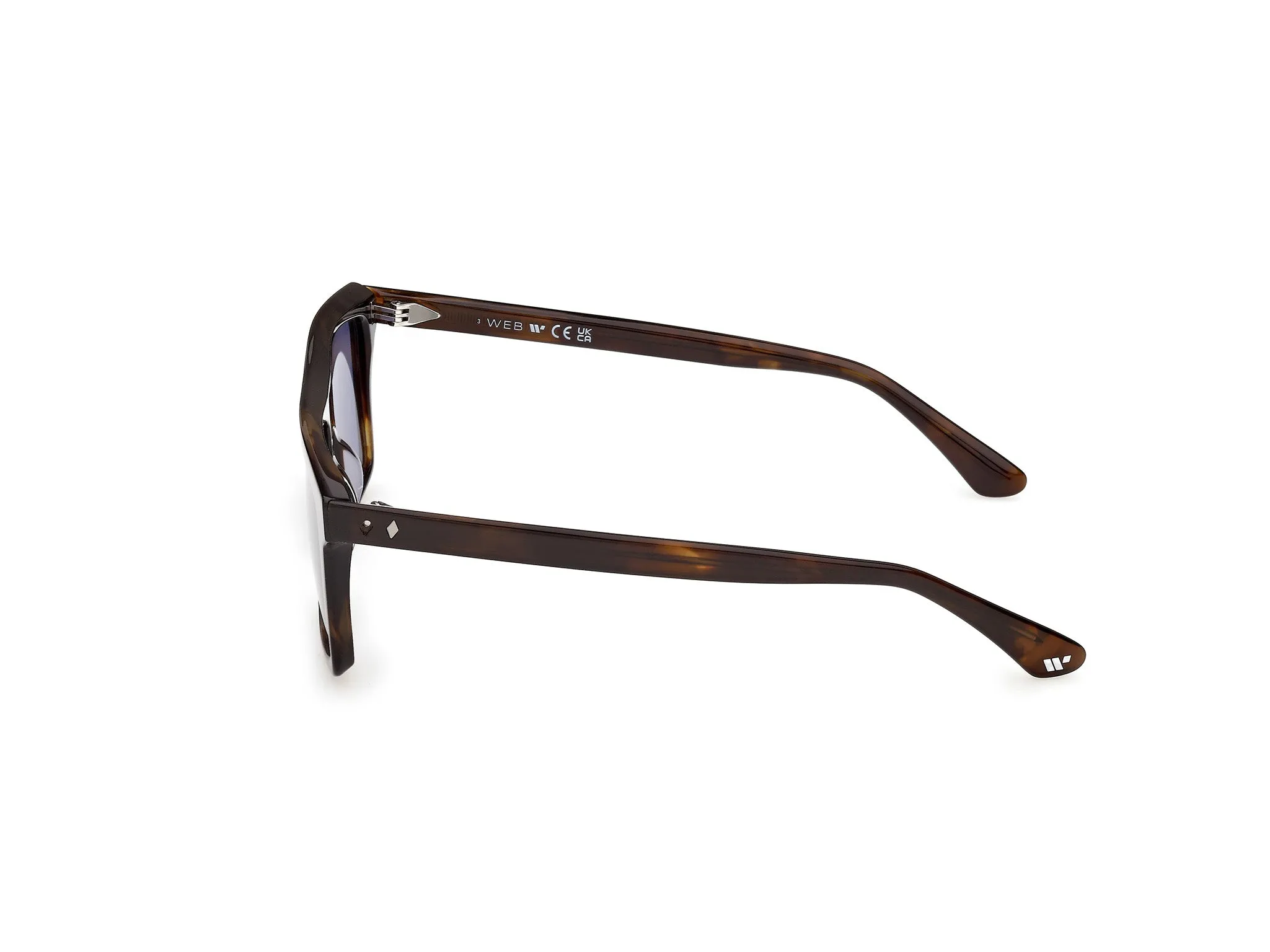 Web WE0397 52V Occhiali da sole Acetato Havana Blu Squadrata Normale - immagine 3