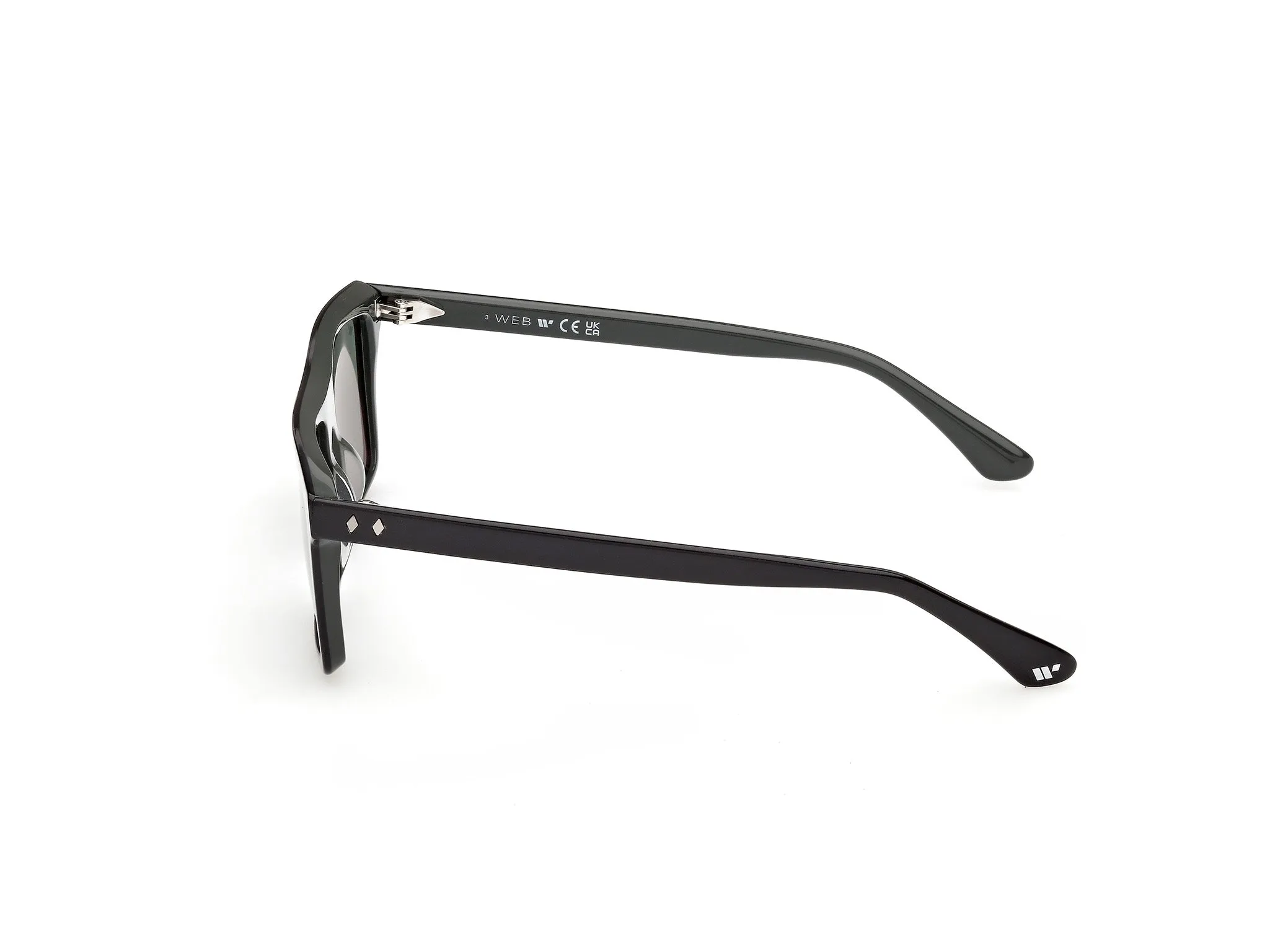 Web WE0397 05N Occhiali da sole Acetato Nero Verde Squadrata Normale - immagine 3