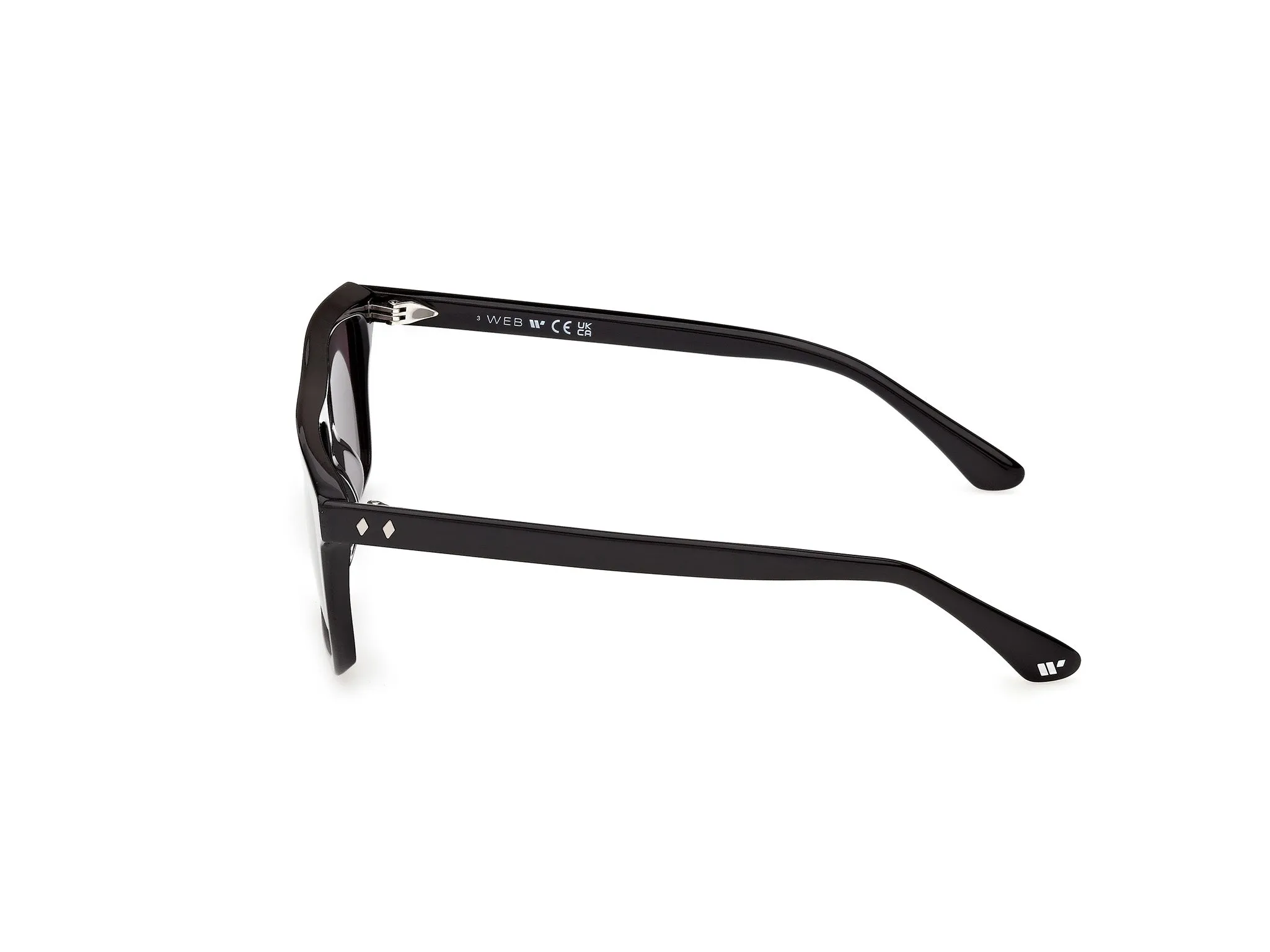 Web WE0397 01A Occhiali da sole Acetato Nero Fumo Squadrata Normale - immagine 3