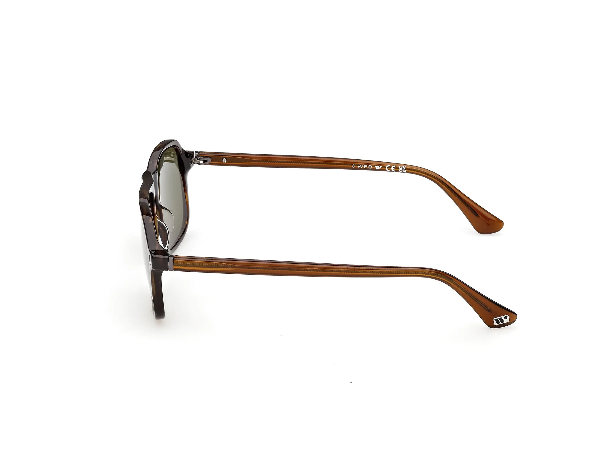 Web WE0396 56N Occhiali da sole Acetato Havana Verde Squadrata Normale - immagine 3