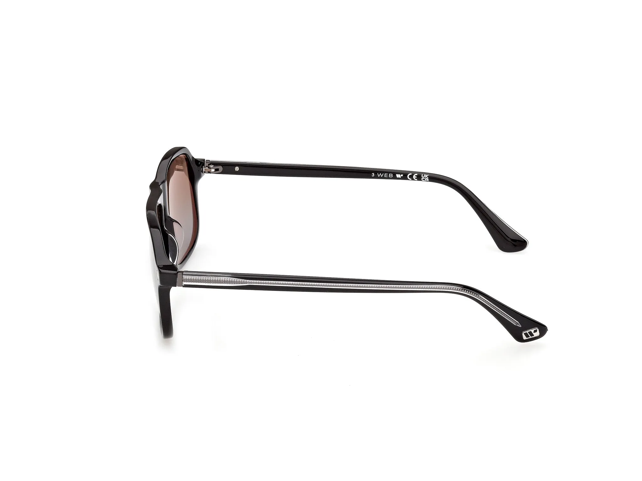 Web WE0396 05F Occhiali da sole Acetato Nero Marrone Squadrata Normale - immagine 3