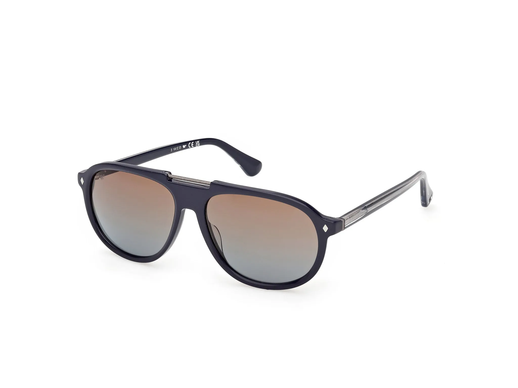 Web WE0394 92F Occhiali da sole Acetato Blu Marrone Pilot Normale - immagine 1