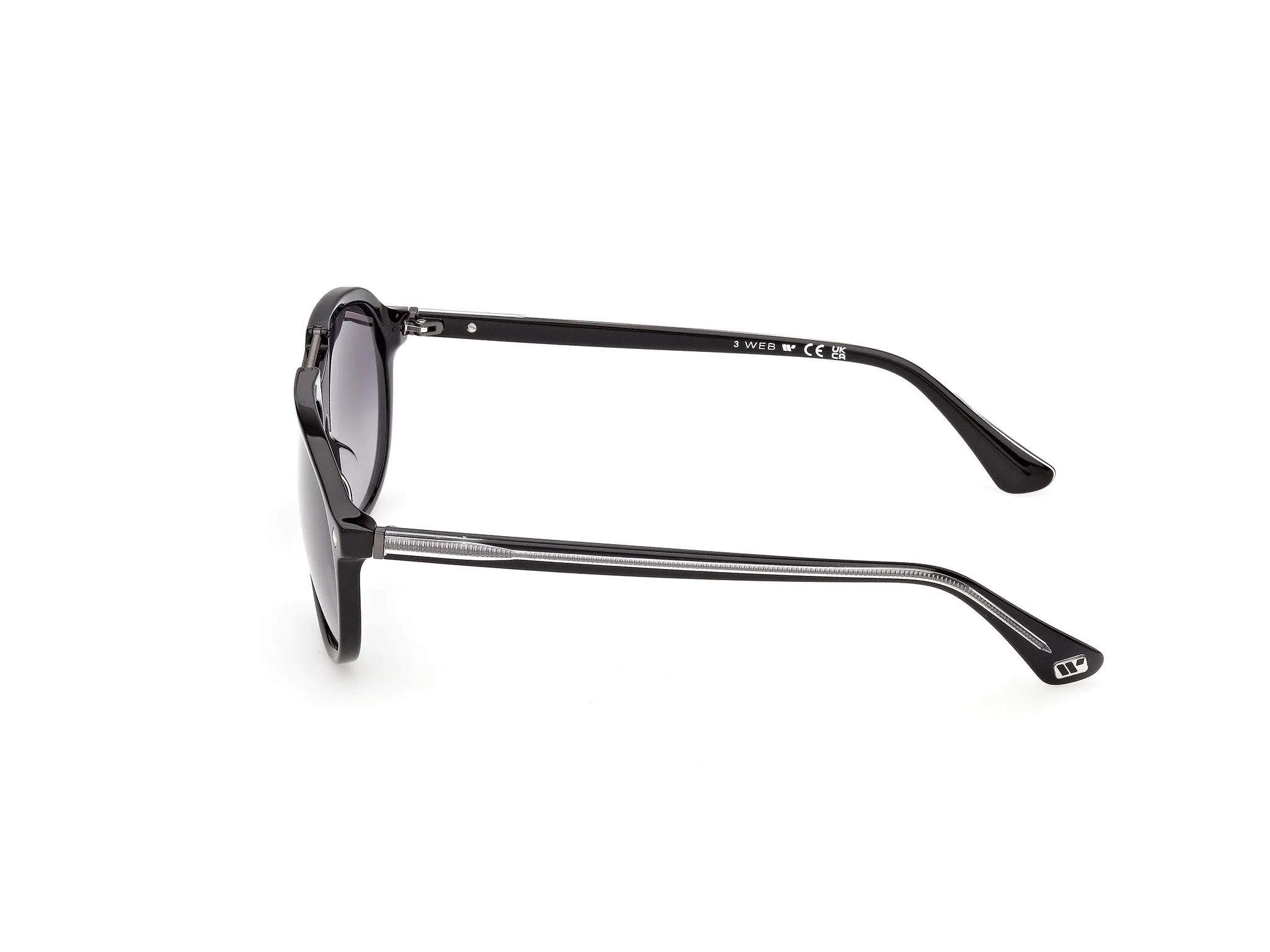 Web WE0394 05B Occhiali da sole Acetato Nero Fumo Pilot Normale - immagine 3
