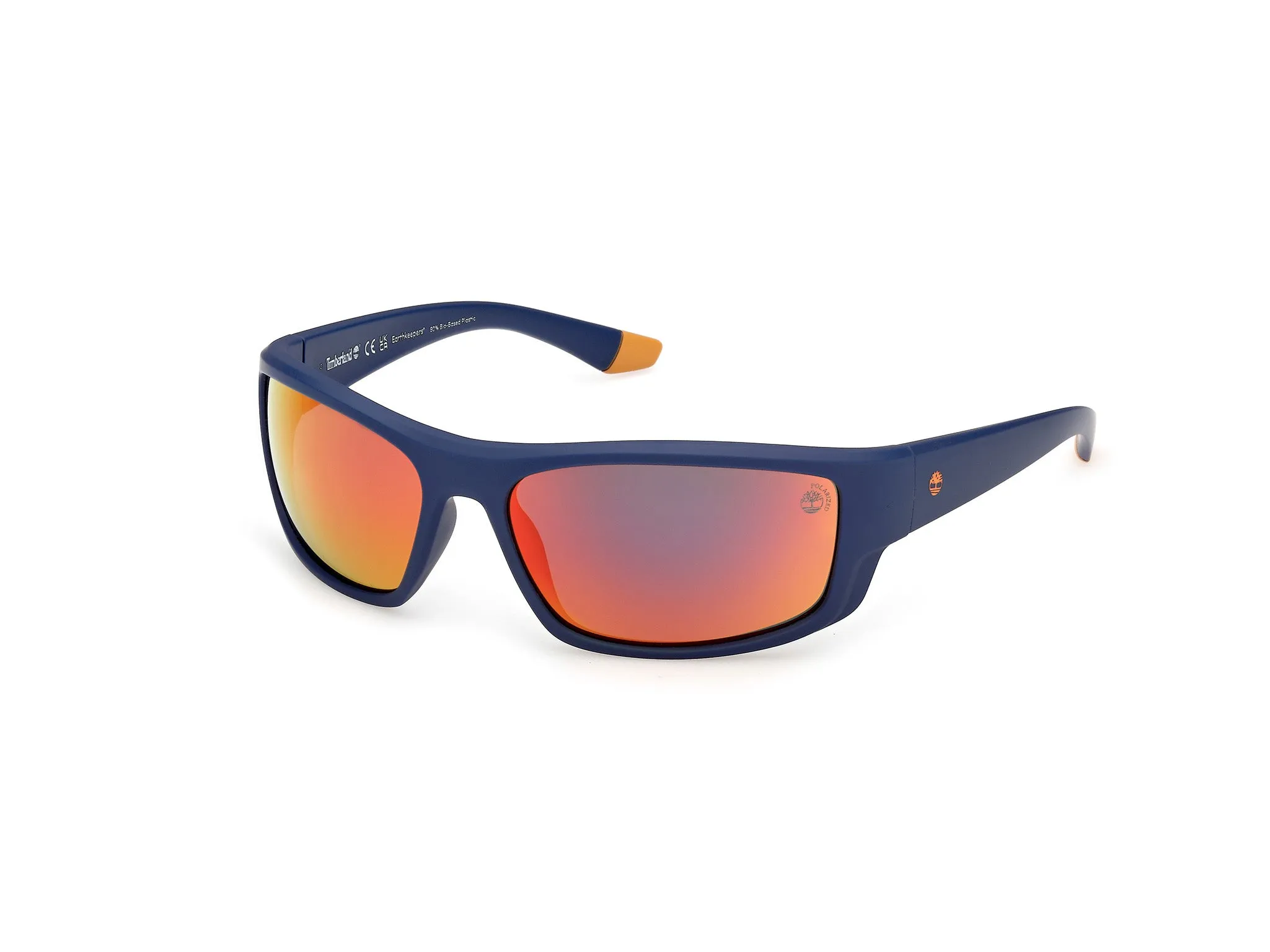 Timberland TB00081 91D Occhiali da sole Iniettato Blu Fumo Squadrata Polarizzata - immagine 1