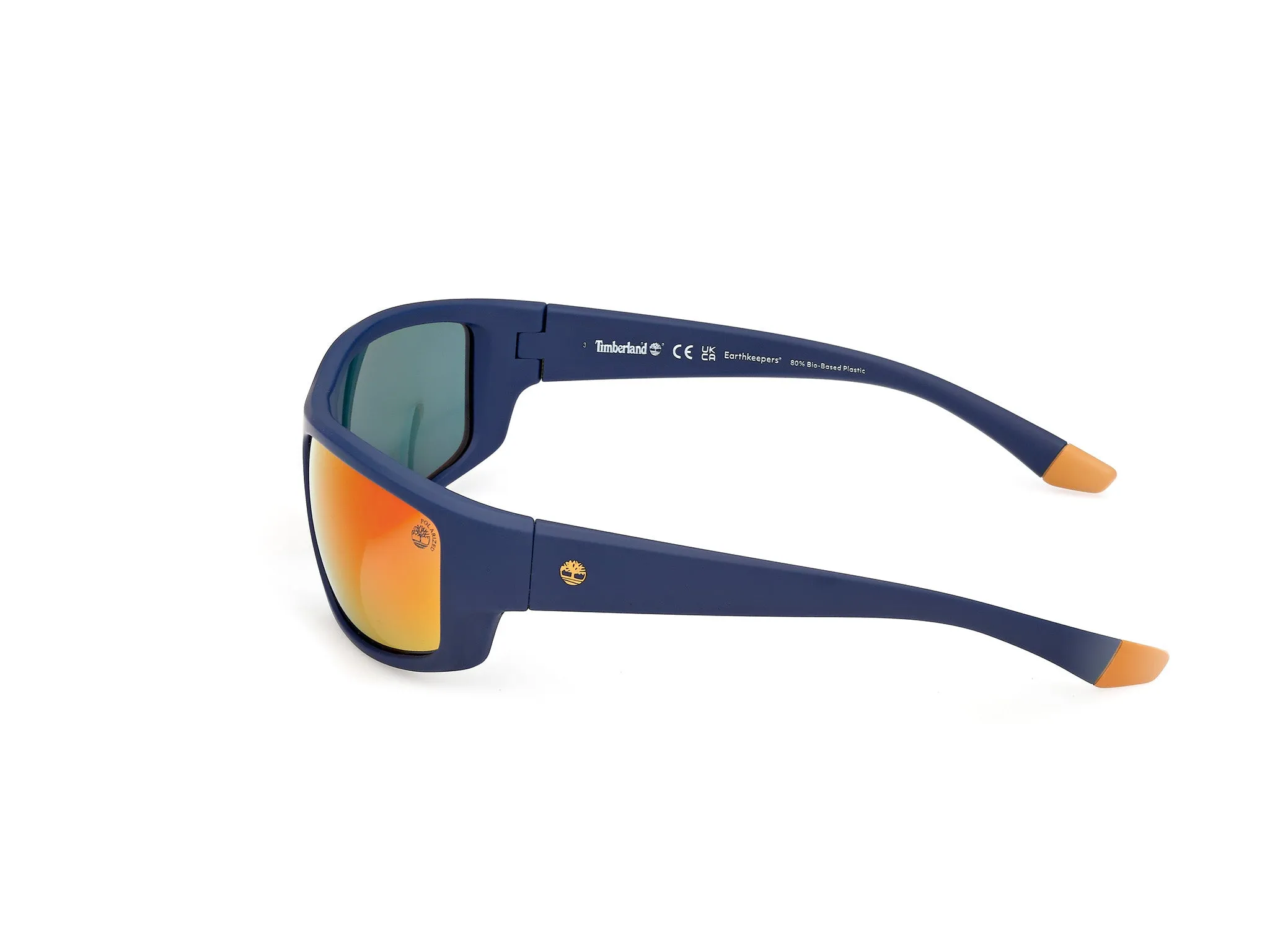 Timberland TB00081 91D Occhiali da sole Iniettato Blu Fumo Squadrata Polarizzata - immagine 3