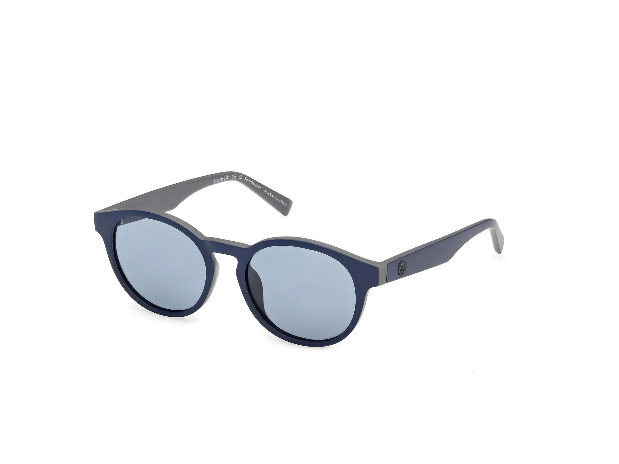 Timberland TB00077 91D Occhiali da sole Iniettato Blu Fumo Rotonda Polarizzata - immagine 1