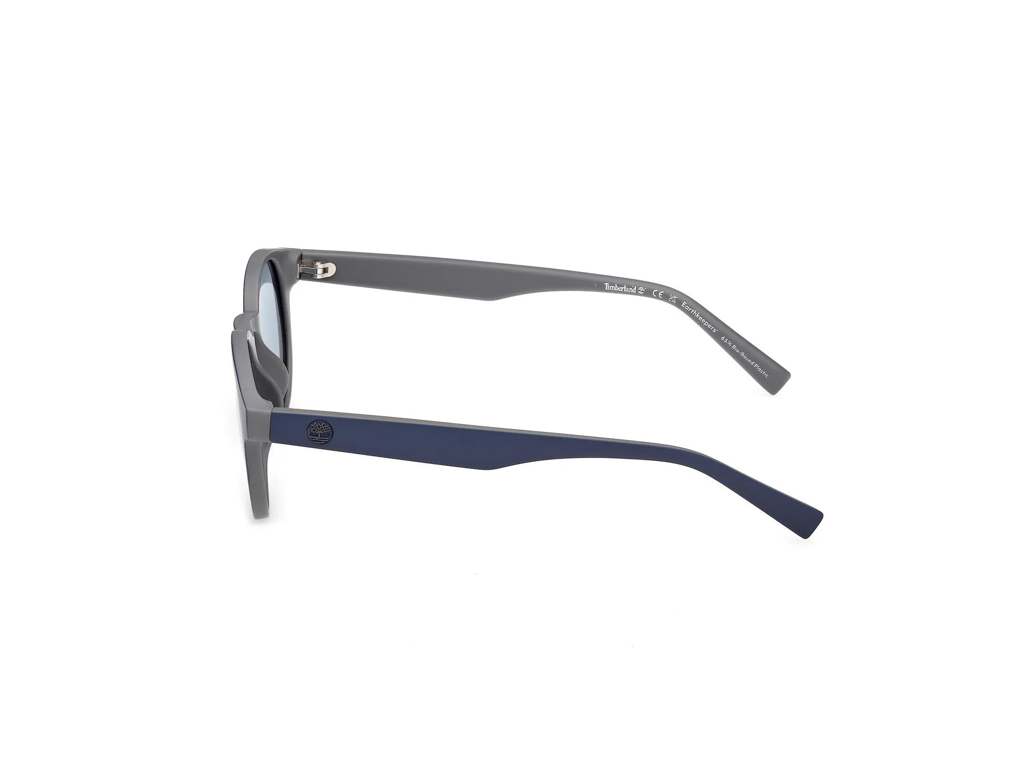 Timberland TB00077 91D Occhiali da sole Iniettato Blu Fumo Rotonda Polarizzata - immagine 3