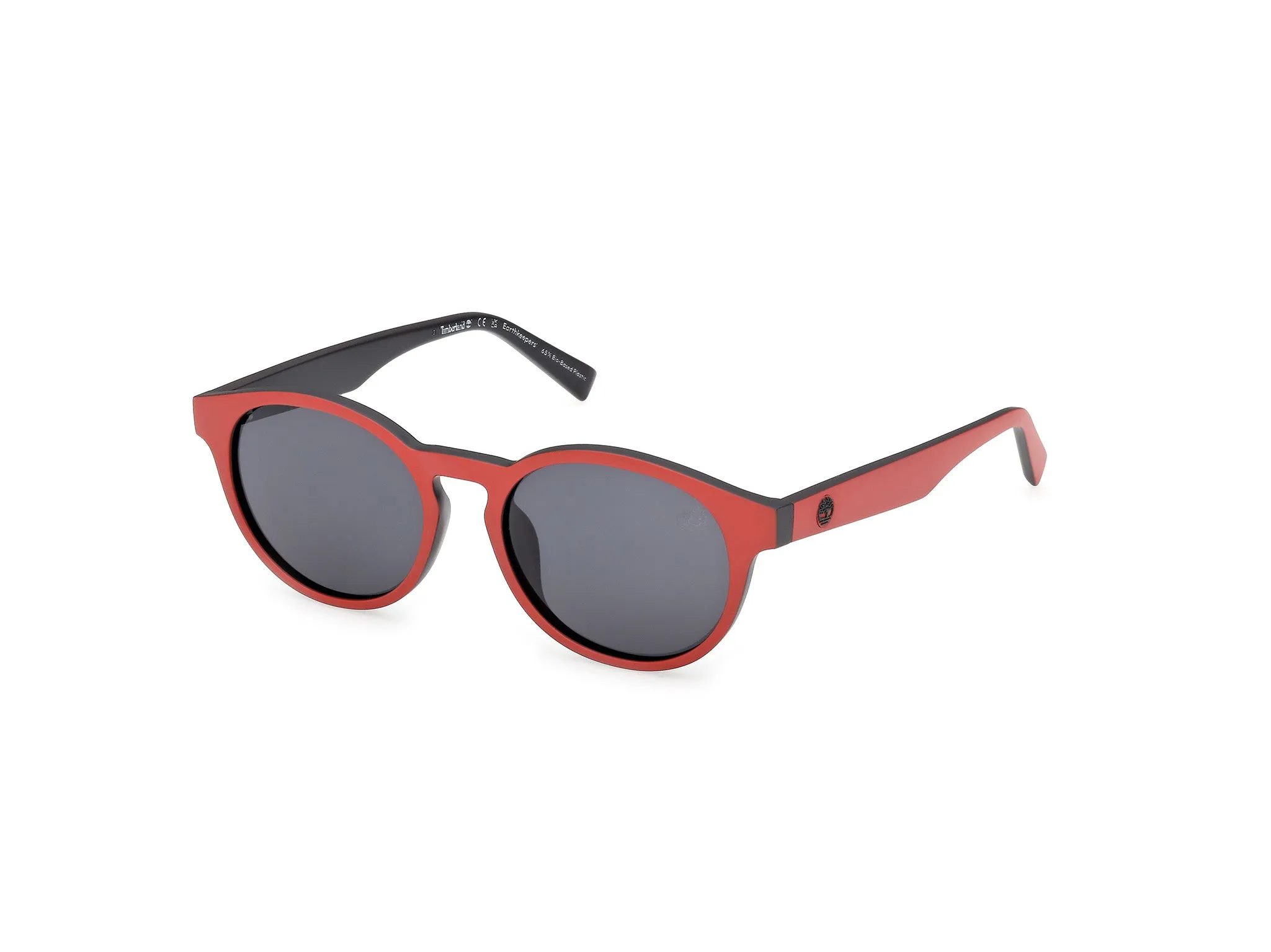 Timberland TB00077 67D Occhiali da sole Iniettato Rosso Fumo Rotonda Polarizzata - immagine 1