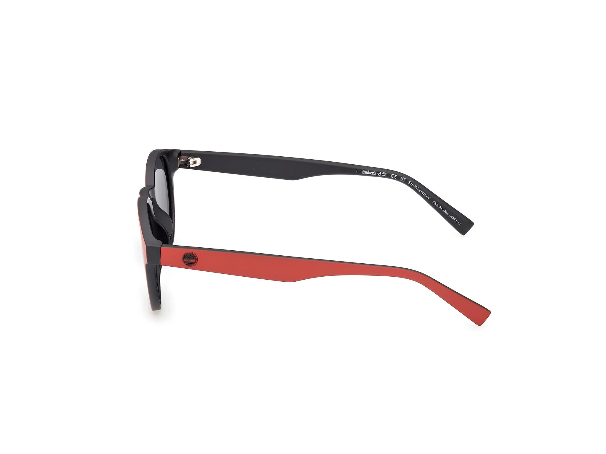Timberland TB00077 67D Occhiali da sole Iniettato Rosso Fumo Rotonda Polarizzata - immagine 3