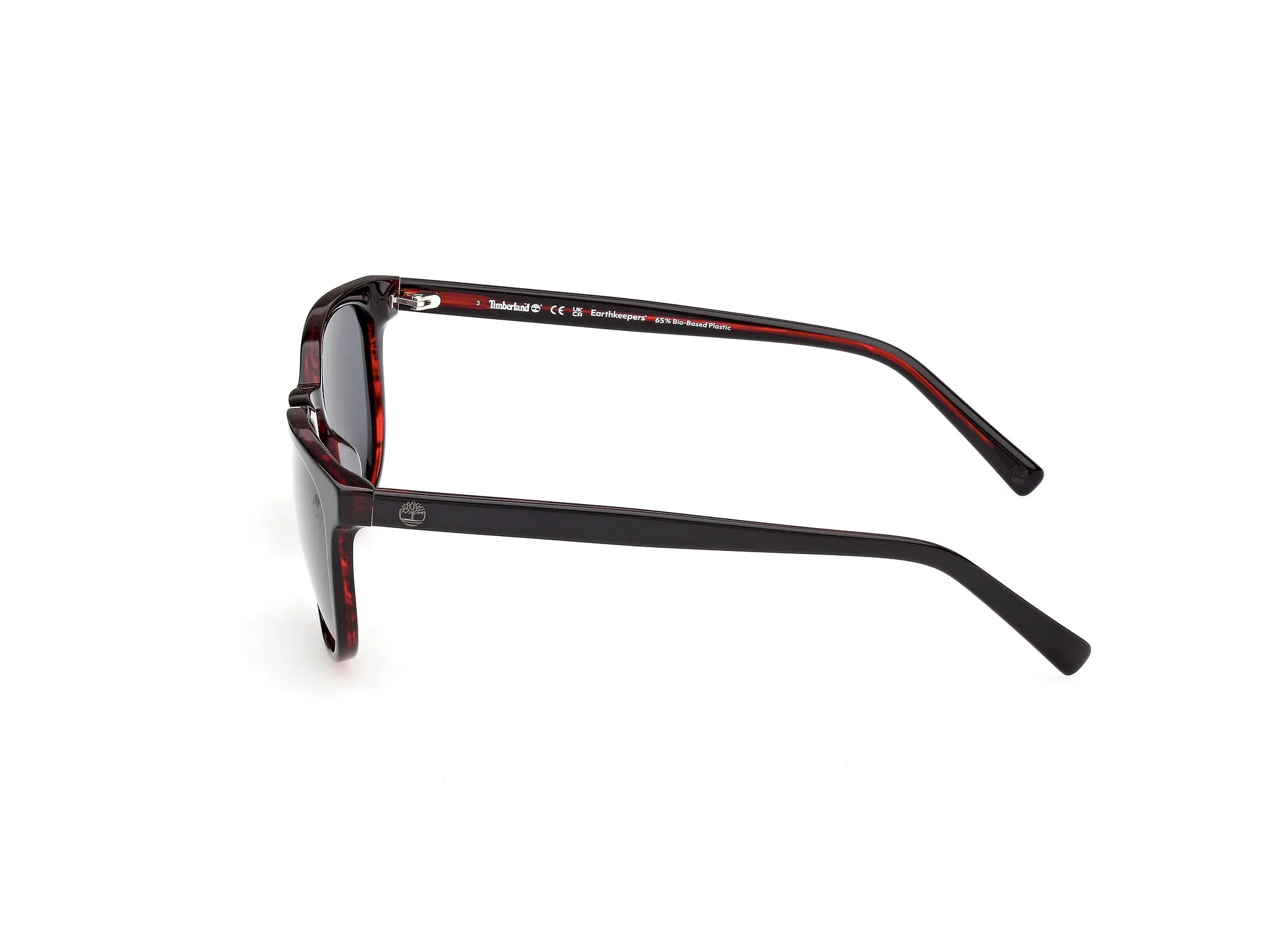 Timberland TB00074 65D Occhiali da sole Acetato Rosso Fumo Rotonda Polarizzata - immagine 3