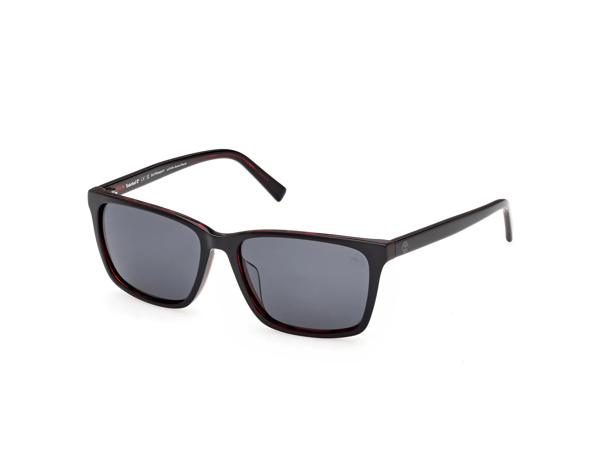 Timberland TB00073-H 65D Occhiali da sole Acetato Rosso Fumo Squadrata Polarizzata - immagine 1