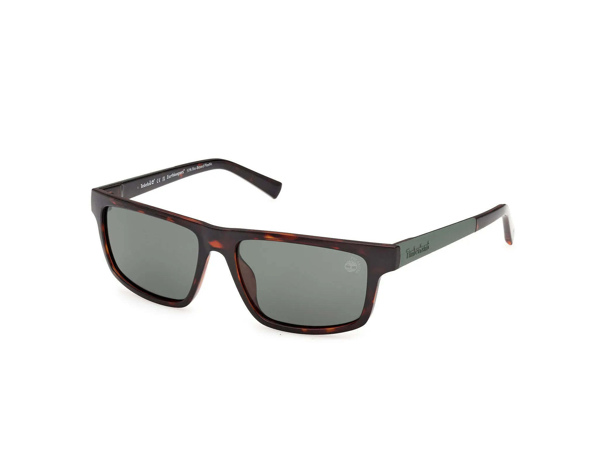 Timberland TB00070 52R Occhiali da sole Iniettato Havana Verde Squadrata Polarizzata - immagine 1