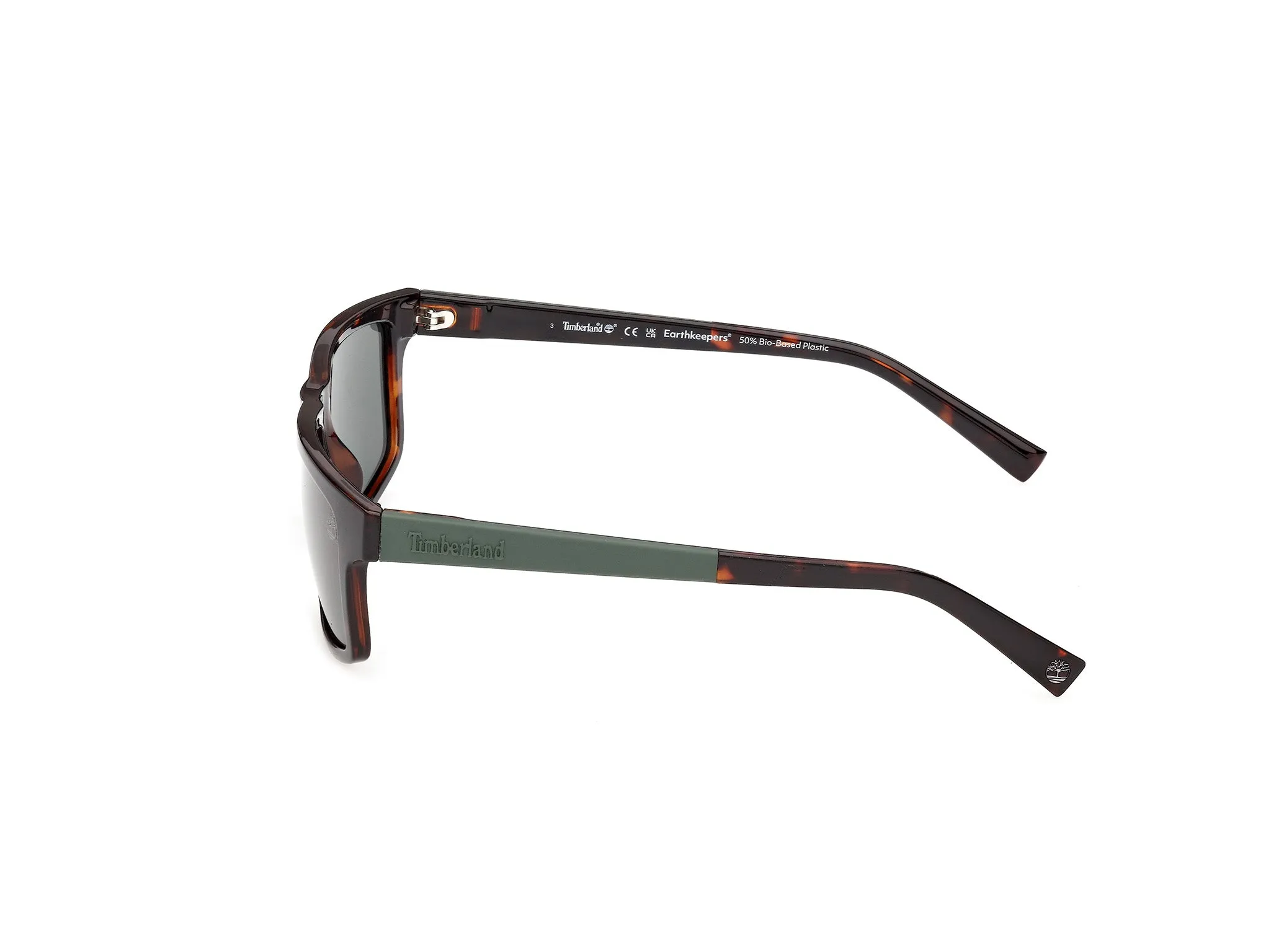 Timberland TB00070 52R Occhiali da sole Iniettato Havana Verde Squadrata Polarizzata - immagine 3