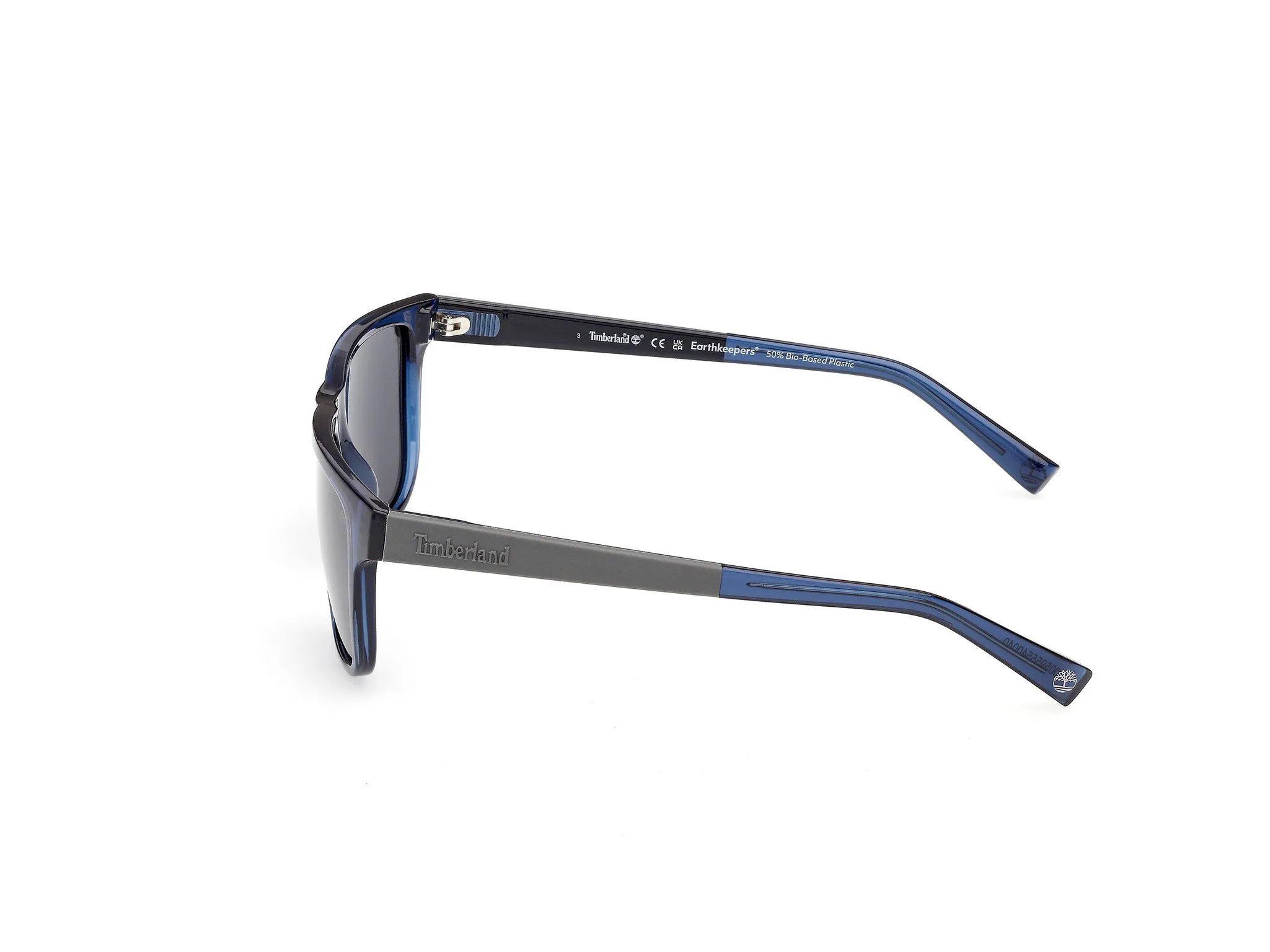 Timberland TB00069 90D Occhiali da sole Iniettato Blu Fumo Squadrata Polarizzata - immagine 3