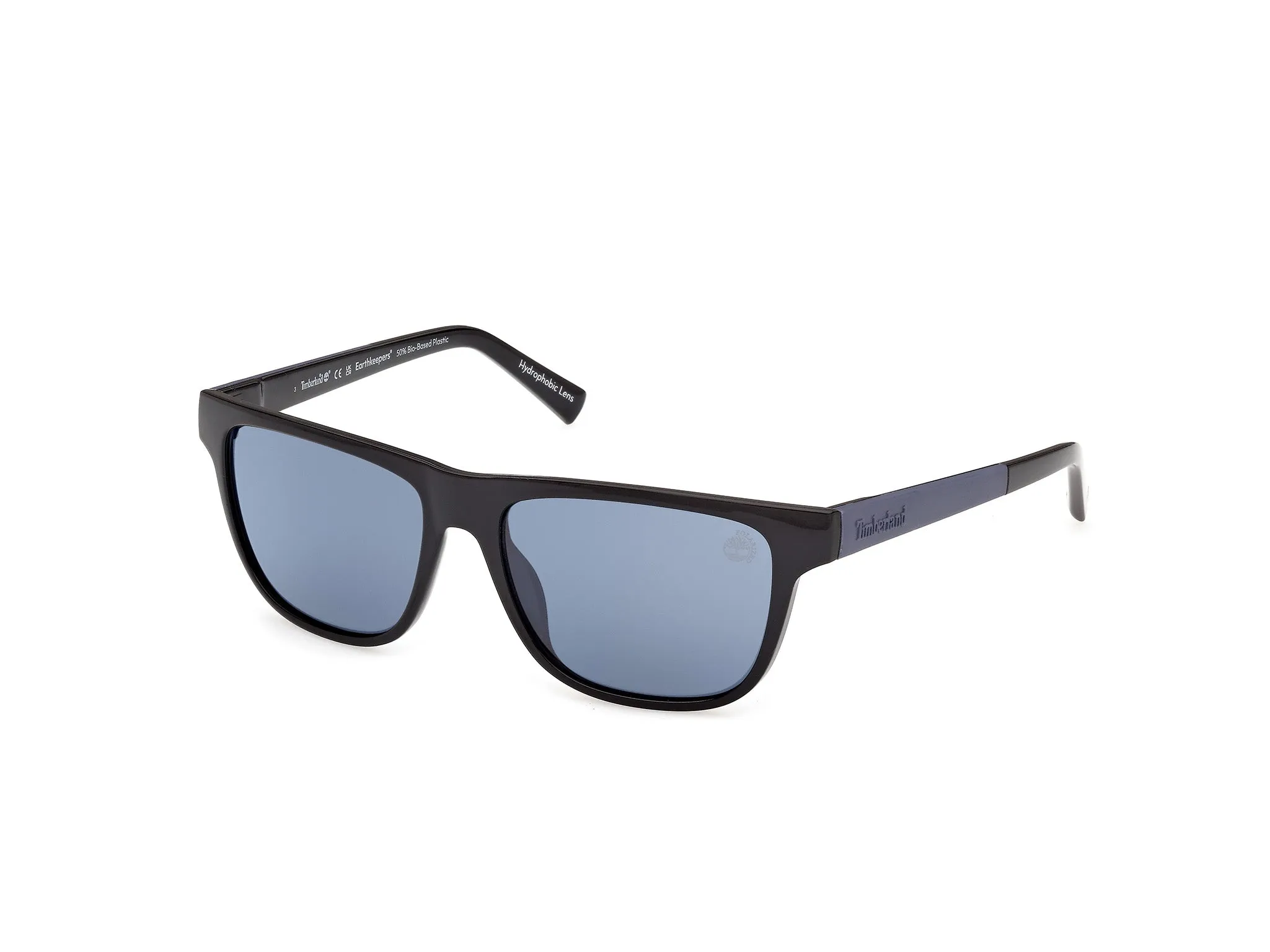 Timberland TB00069 01D Occhiali da sole Iniettato Nero Blu Squadrata Polarizzata - immagine 1