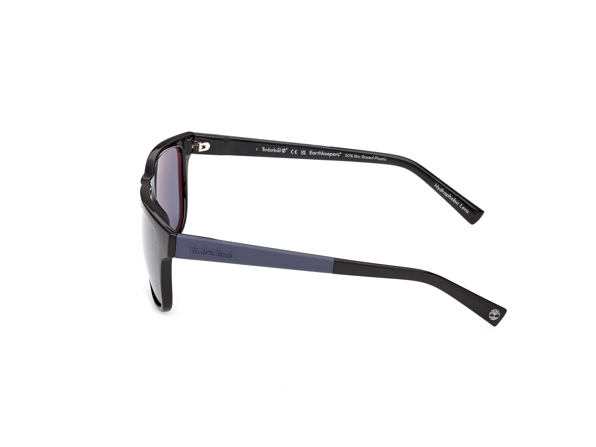 Timberland TB00069 01D Occhiali da sole Iniettato Nero Blu Squadrata Polarizzata - immagine 3