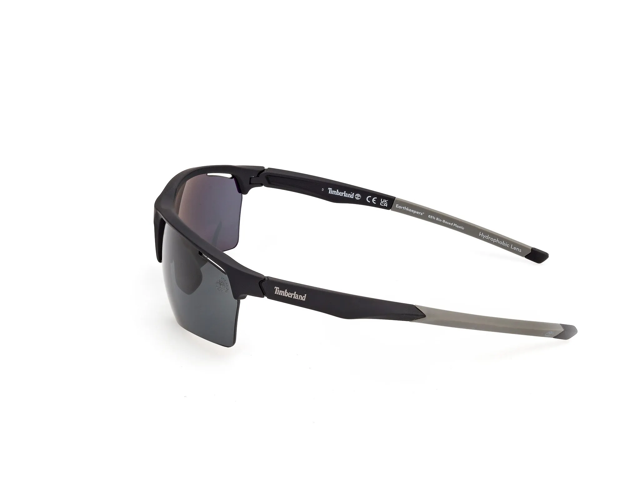 Timberland TB00068 02D Occhiali da sole Iniettato Nero Fumo Squadrata Polarizzata - immagine 3