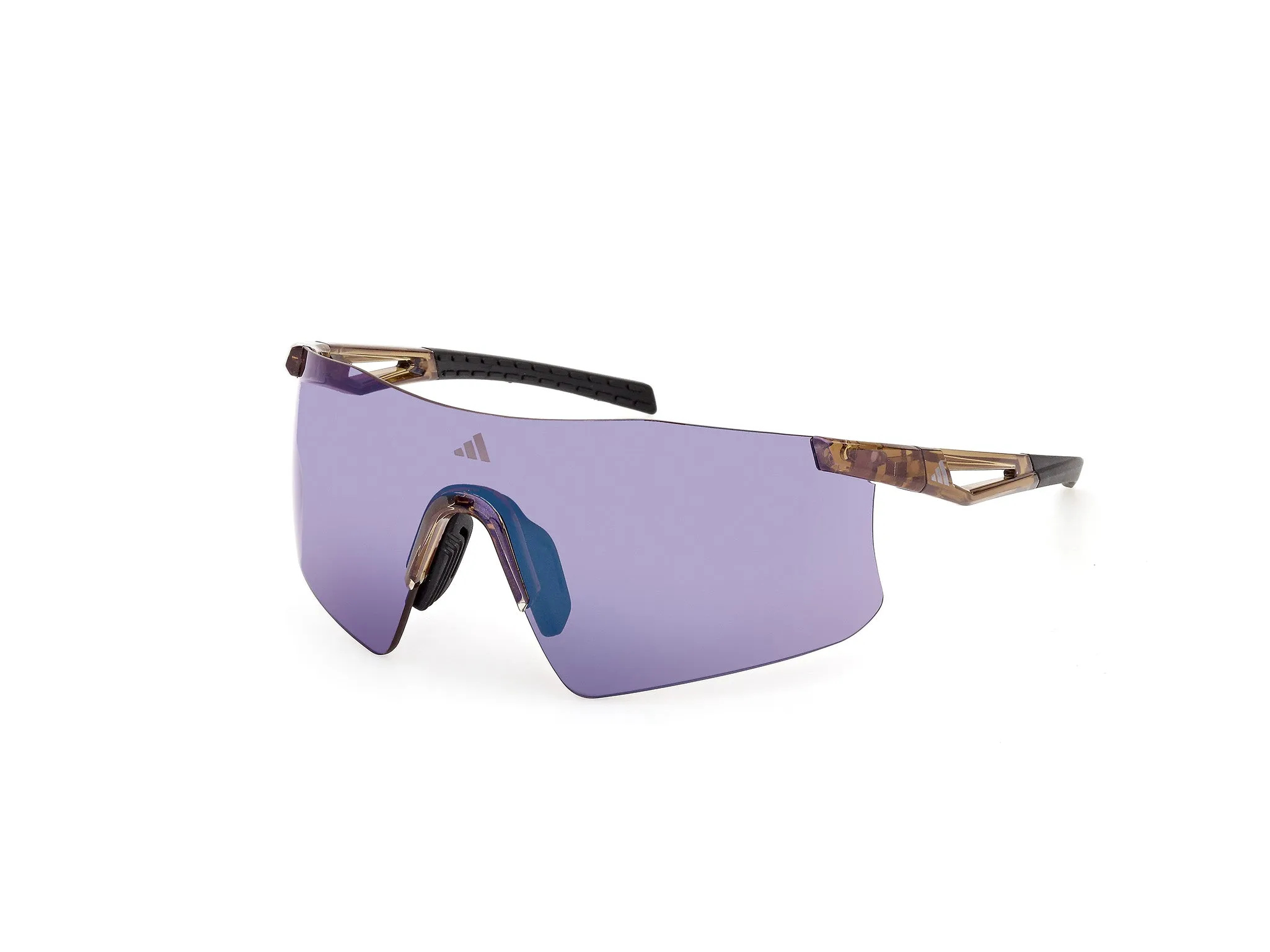Adidas Sport SP0122 KAPHIROS 47Z Occhiali da sole Iniettato Marrone Viola Maschera Normale - immagine 1