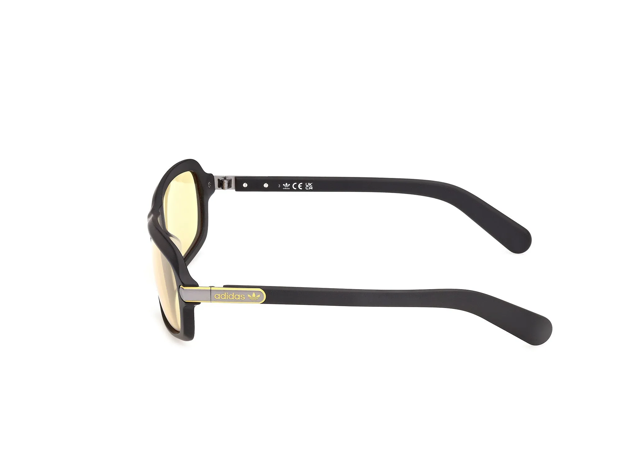 Adidas Sport OR0144 02E Occhiali da sole Acetato Nero Giallo Squadrata Normale - immagine 3