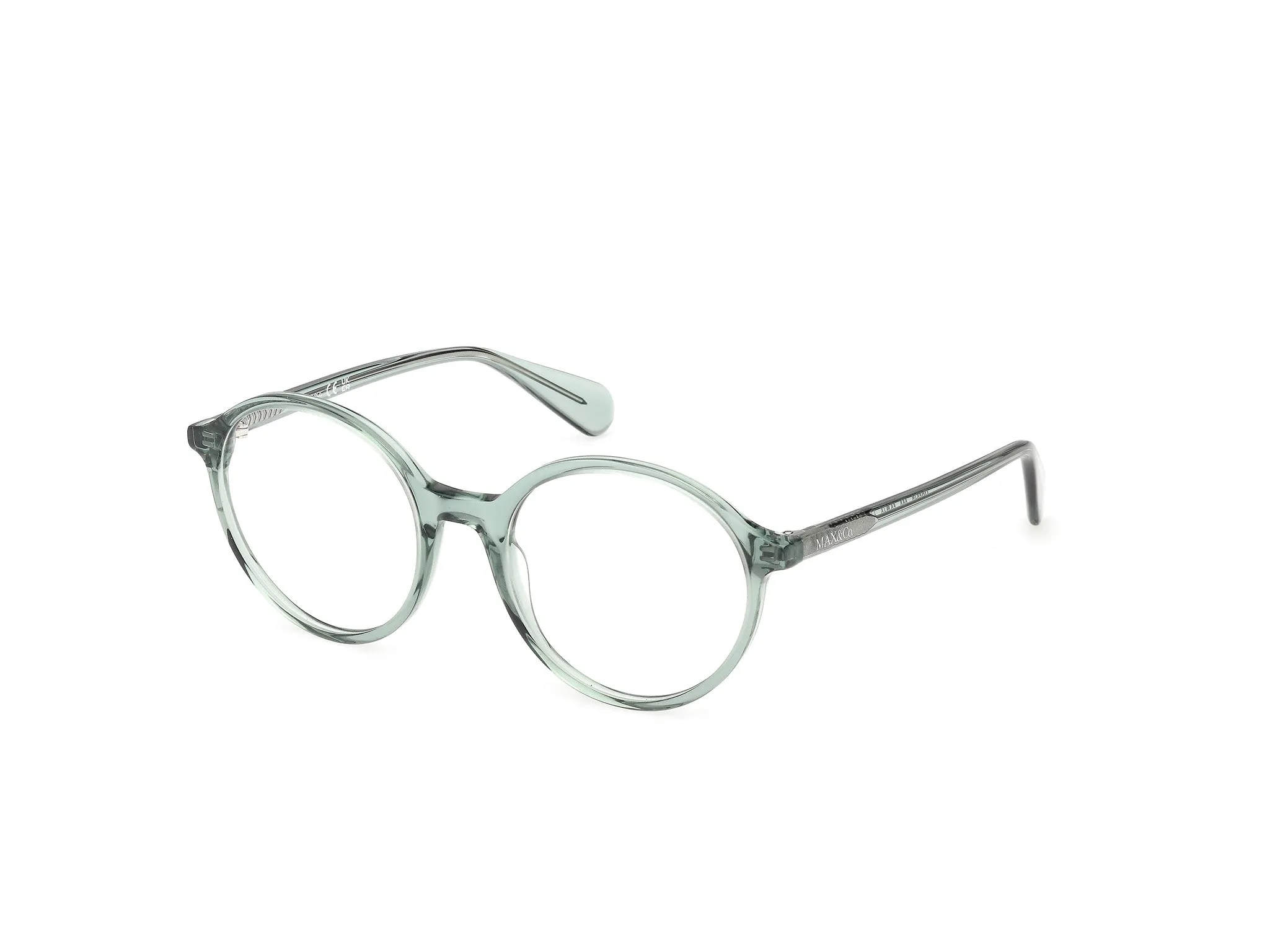 MAX&Co MO5217 093 Montature da vista Acetato Verde Rotonda Normale - immagine 1