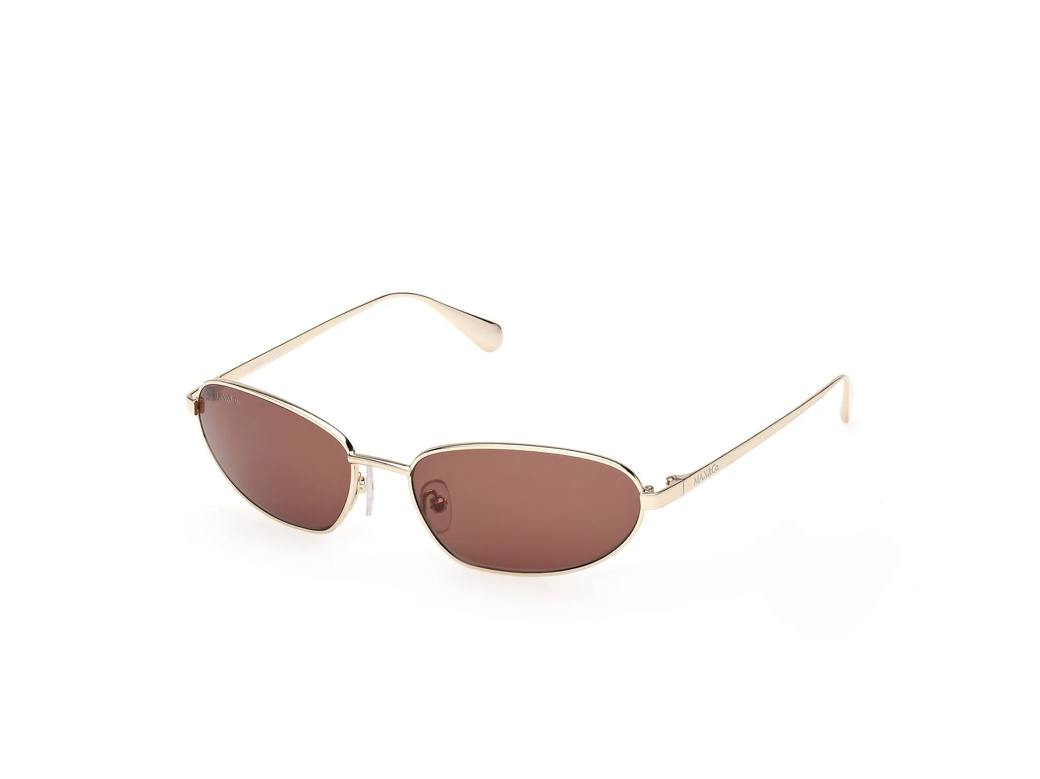 MAX&Co MO0160 32E Occhiali da sole Metallo Oro Marrone Rotonda Normale - immagine 1