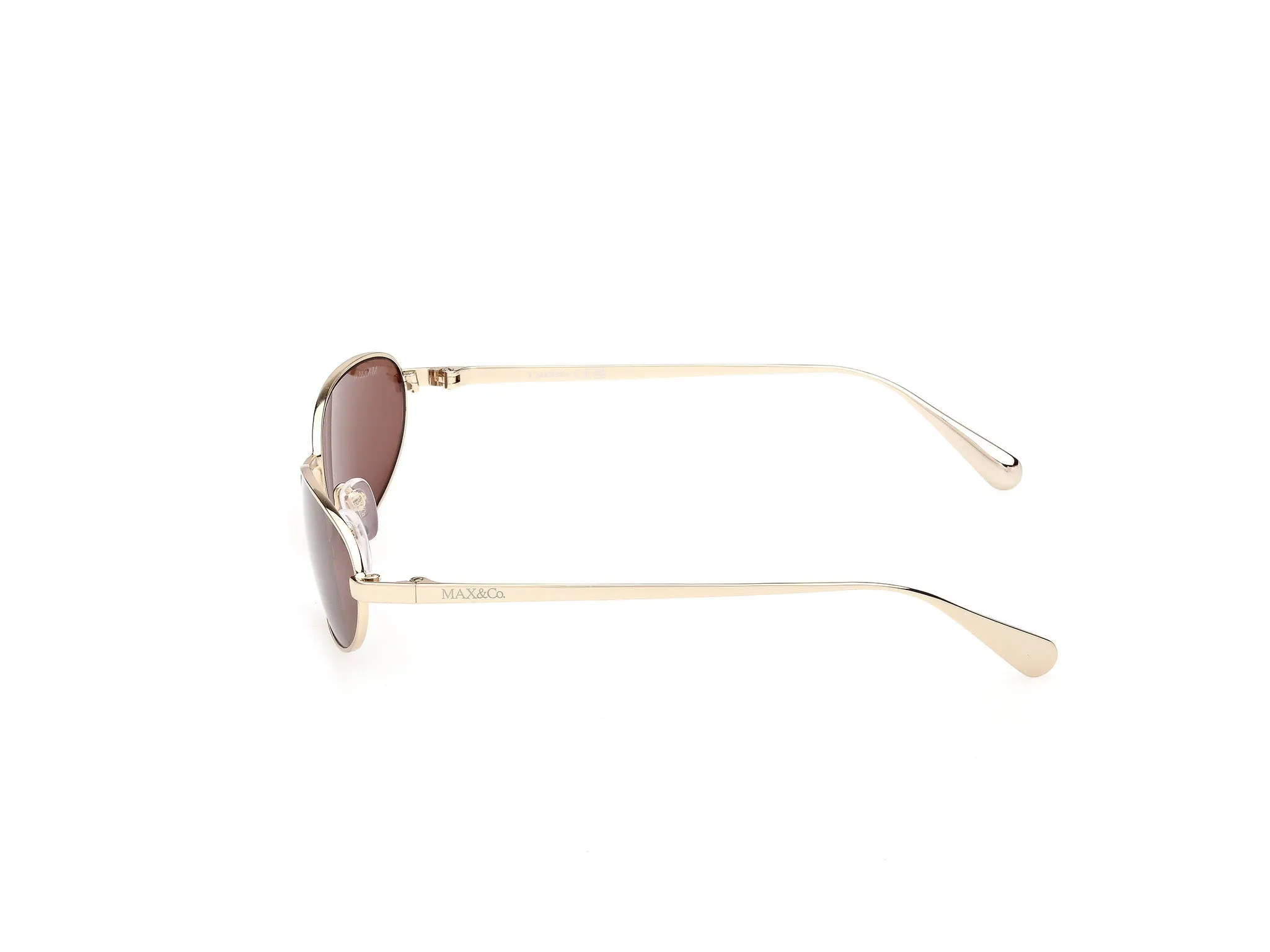 MAX&Co MO0160 32E Occhiali da sole Metallo Oro Marrone Rotonda Normale - immagine 3