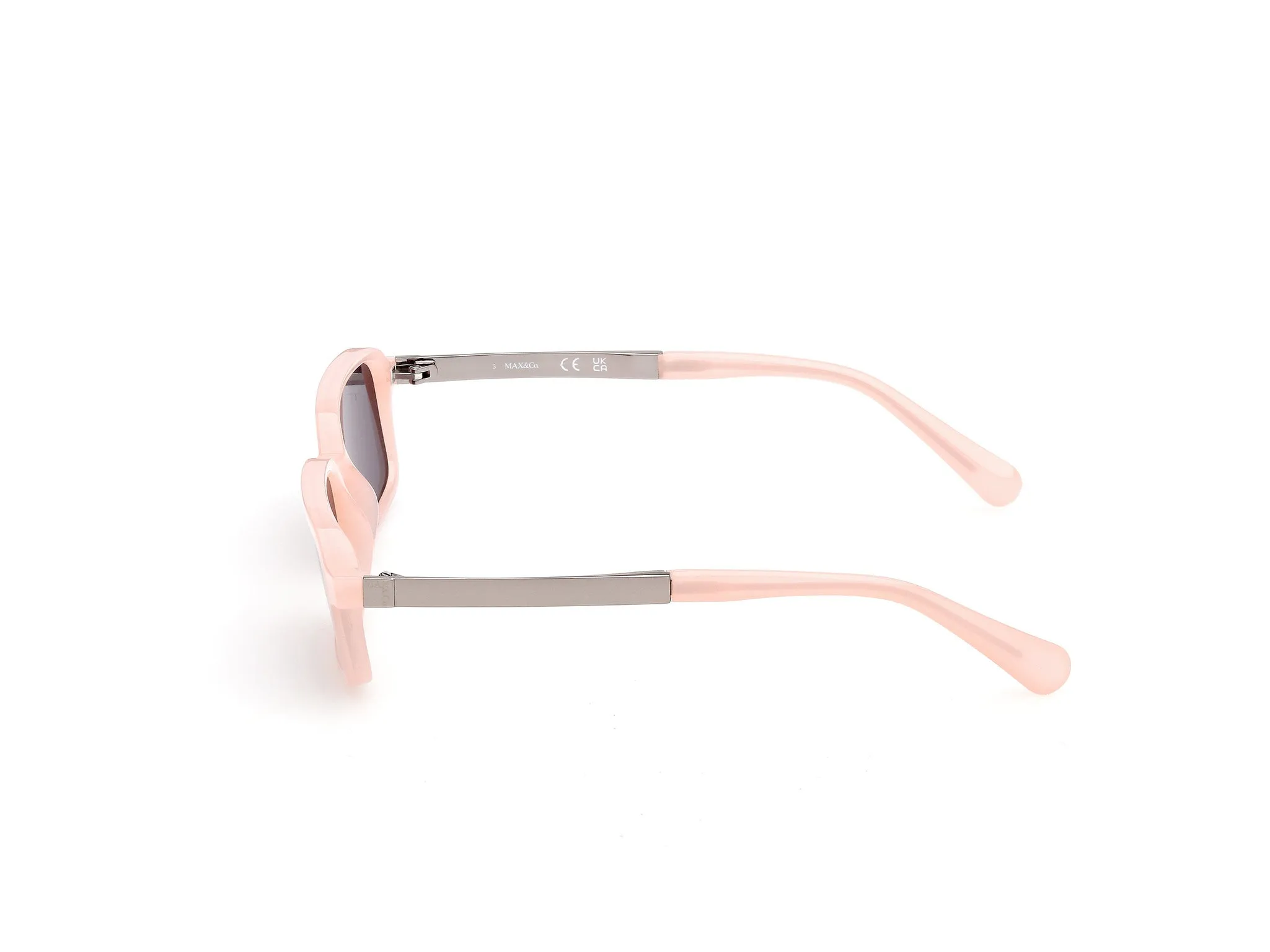 MAX&Co MO0159 72A Occhiali da sole Iniettato Rosa Fumo Squadrata Normale - immagine 3