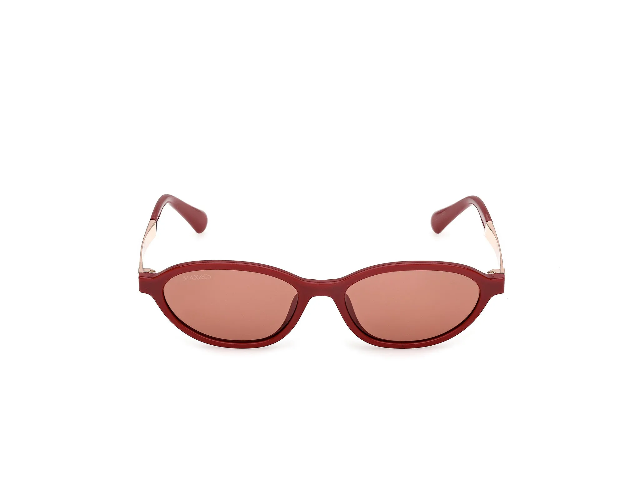 MAX&Co MO0158 66E Occhiali da sole Iniettato Rosso Marrone Rotonda Normale - immagine 2
