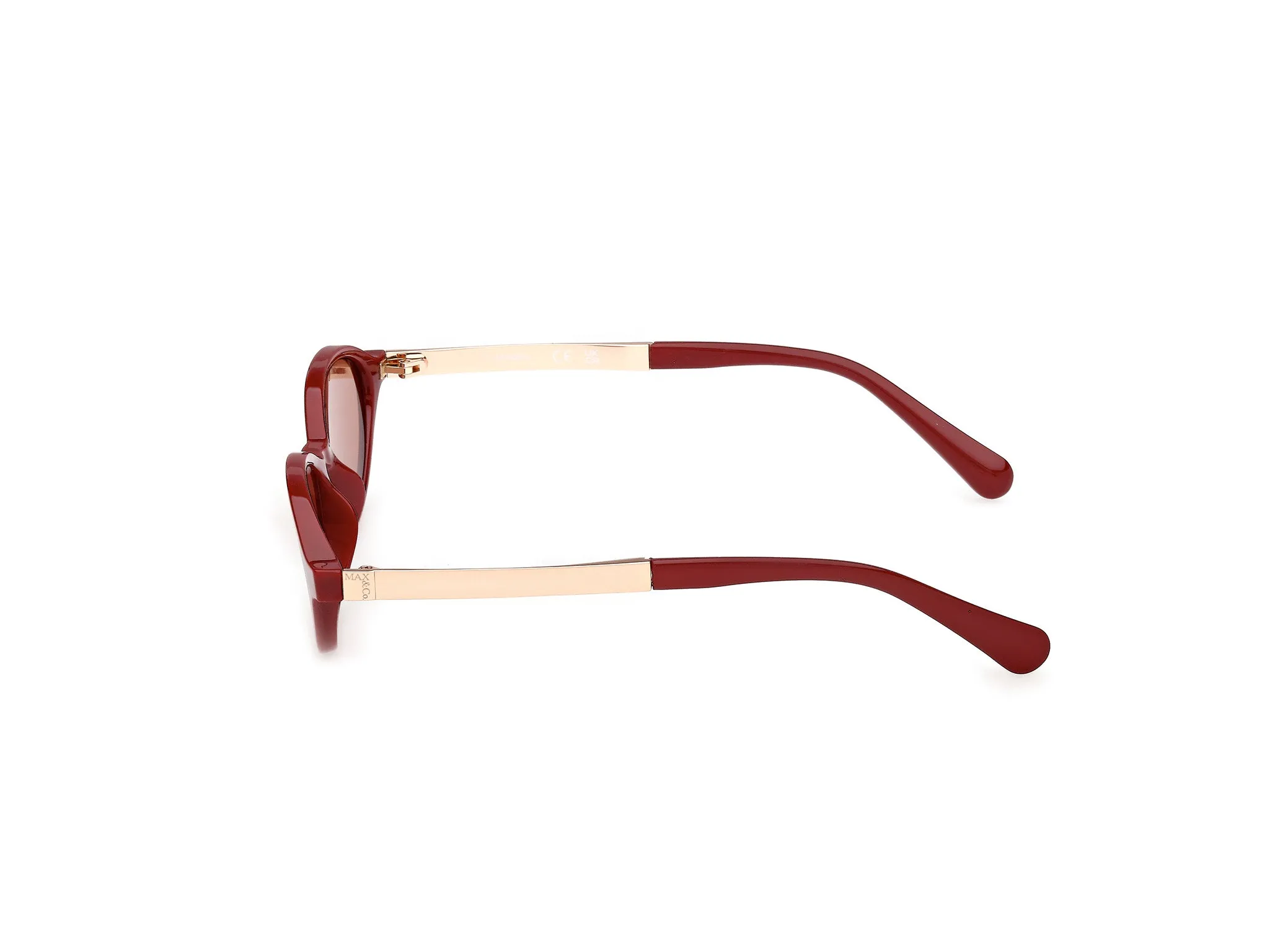 MAX&Co MO0158 66E Occhiali da sole Iniettato Rosso Marrone Rotonda Normale - immagine 3
