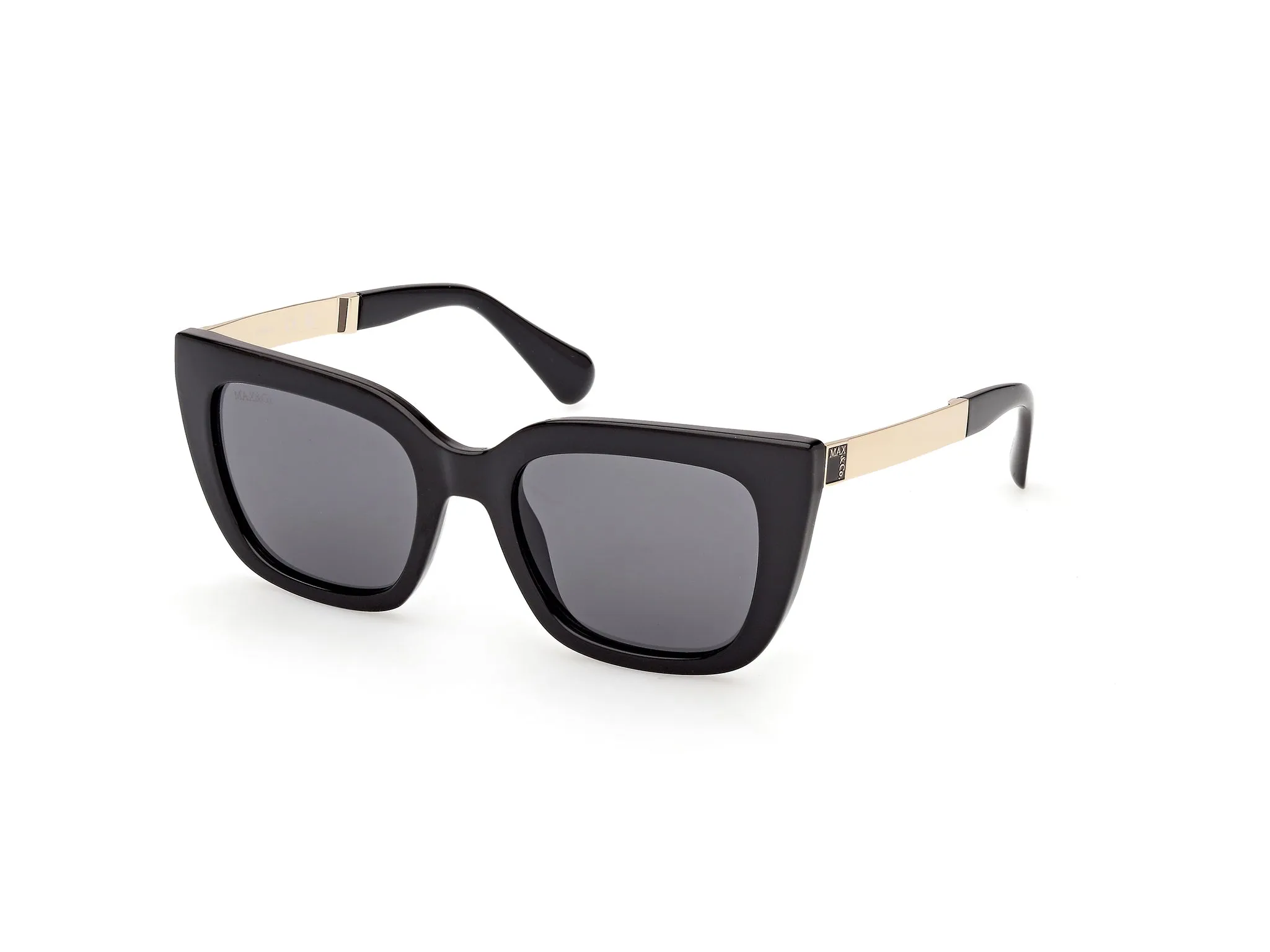 MAX&Co MO0157 01A Occhiali da sole Iniettato Nero Fumo Cat Eye Normale - immagine 1