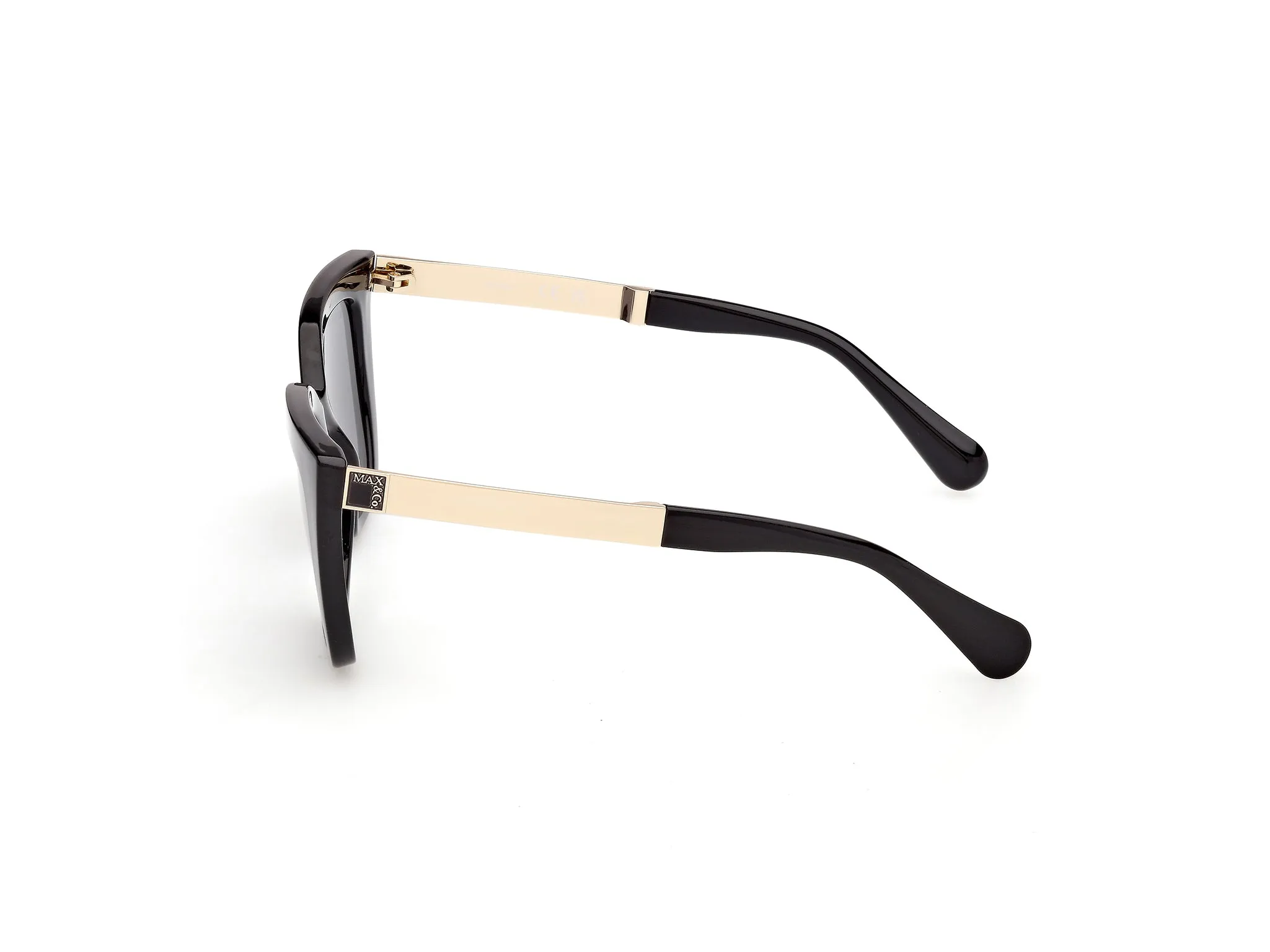 MAX&Co MO0157 01A Occhiali da sole Iniettato Nero Fumo Cat Eye Normale - immagine 3