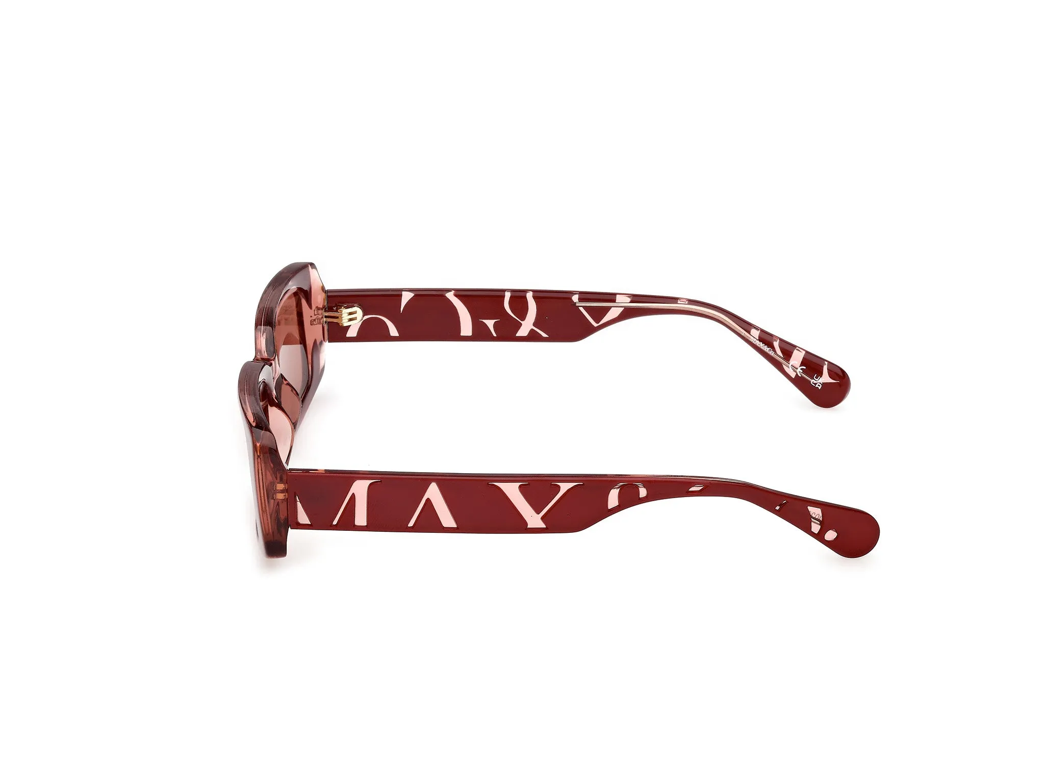 MAX&Co MO0156 66E Occhiali da sole Iniettato Rosso Marrone Squadrata Normale - immagine 3