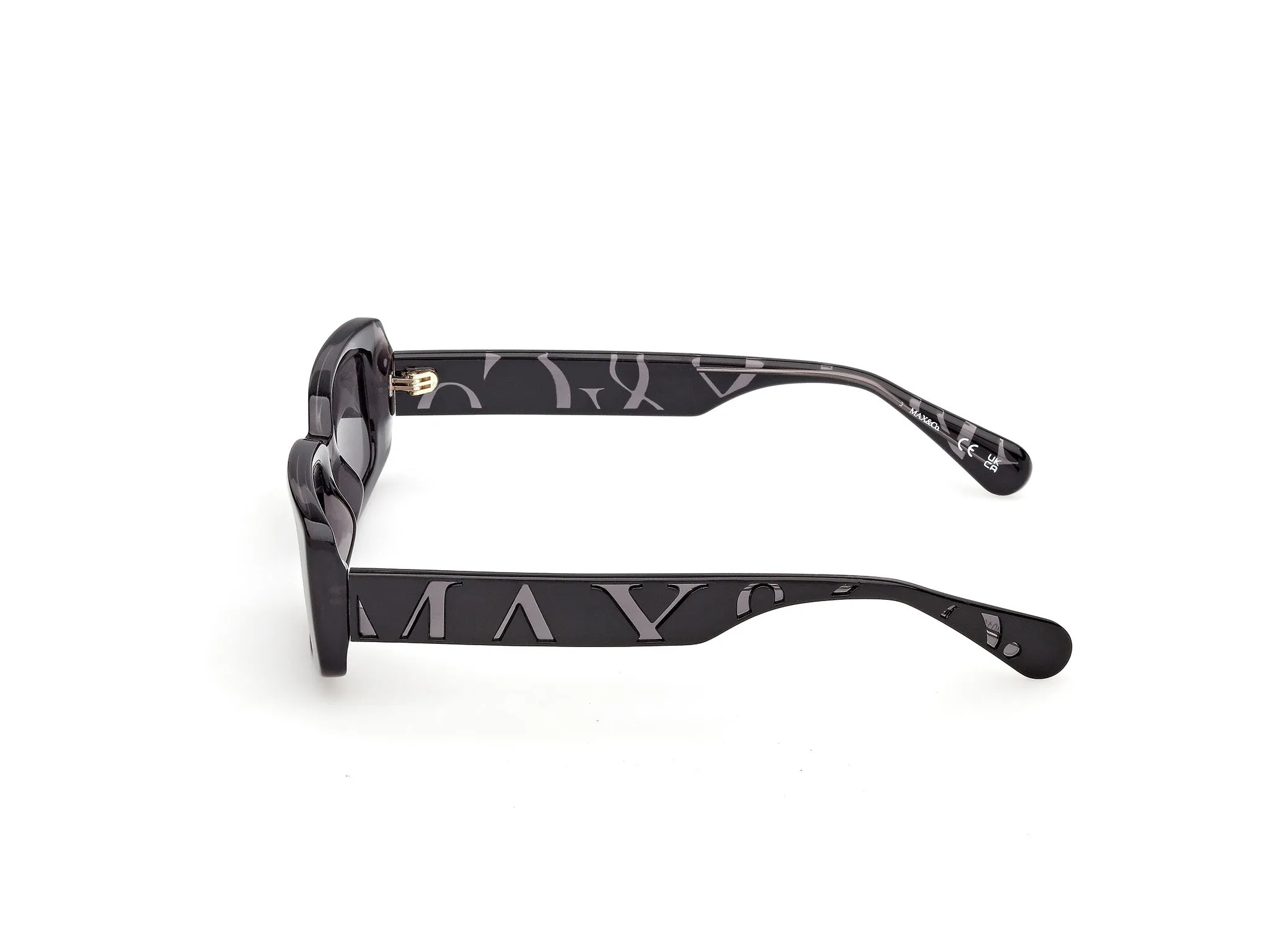 MAX&Co MO0156 01A Occhiali da sole Iniettato Nero Fumo Squadrata Normale - immagine 3