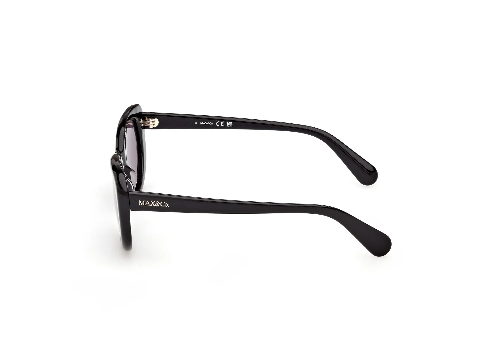 MAX&Co MO0155 01A Occhiali da sole Acetato Nero Fumo Farfalla Normale - immagine 3
