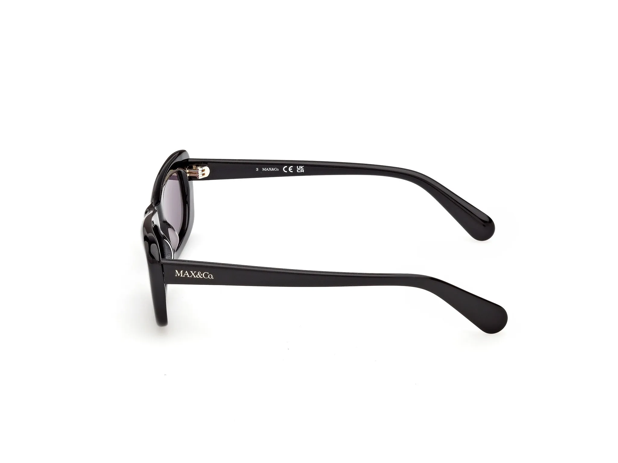 MAX&Co MO0154 01A Occhiali da sole Acetato Nero Fumo Farfalla Normale - immagine 3