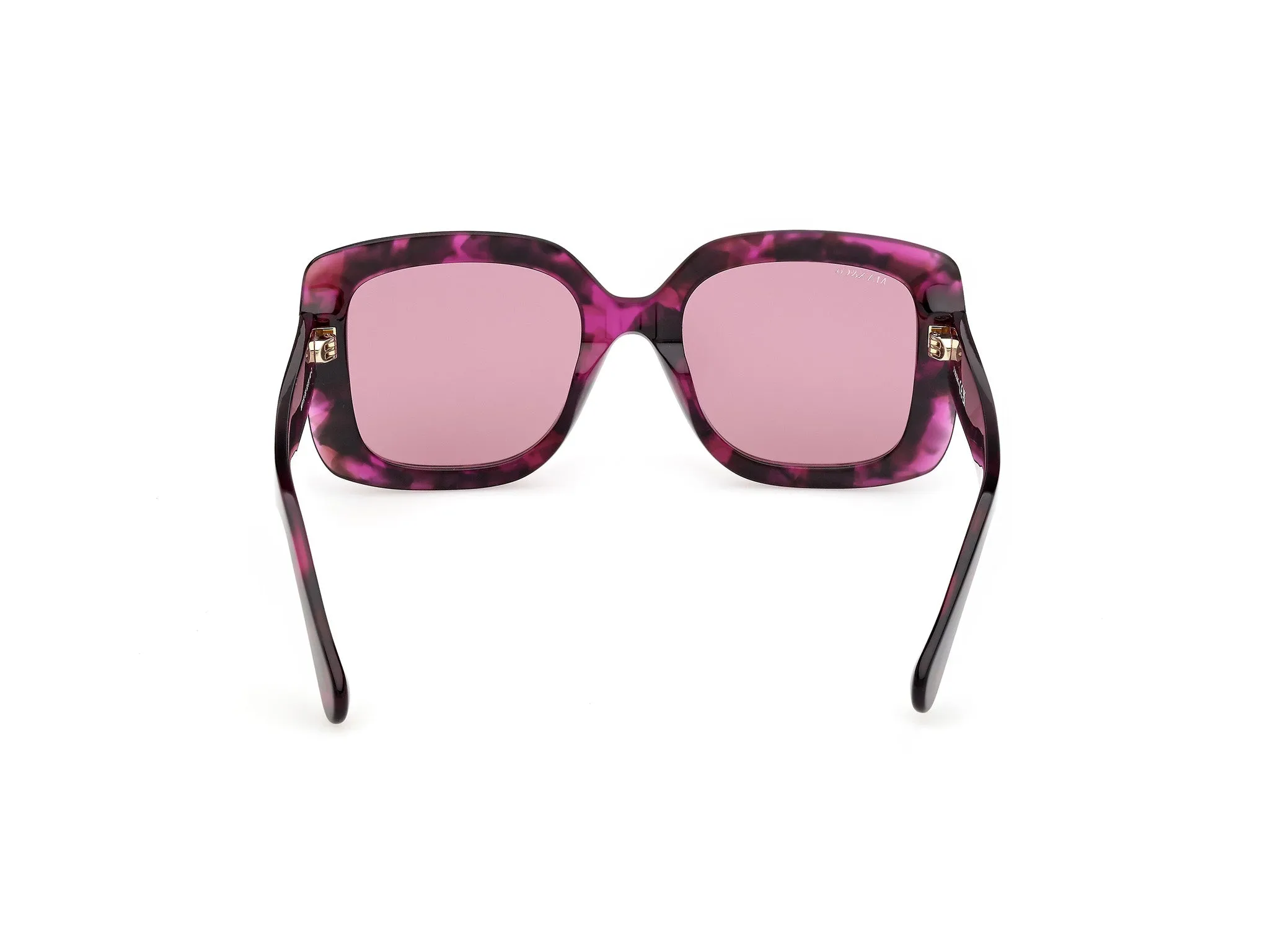 MAX&Co MO0153 55Y Occhiali da sole Acetato Havana Viola Squadrata Normale - immagine 4