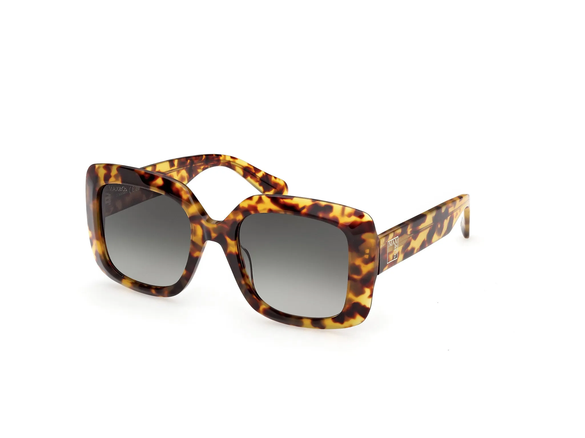 MAX&Co MO0153 53P Occhiali da sole Acetato Havana Verde Squadrata Normale - immagine 1