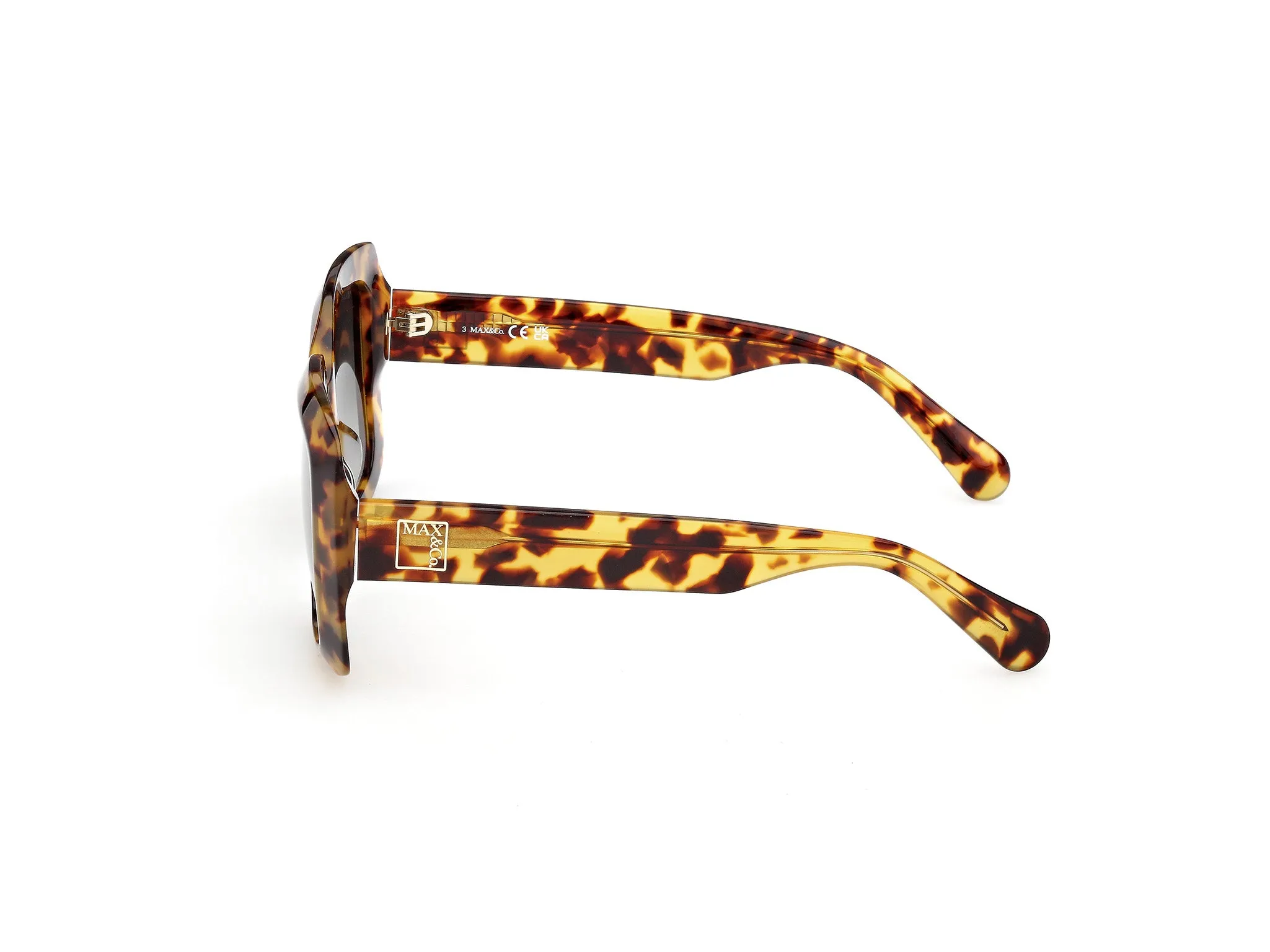 MAX&Co MO0153 53P Occhiali da sole Acetato Havana Verde Squadrata Normale - immagine 3