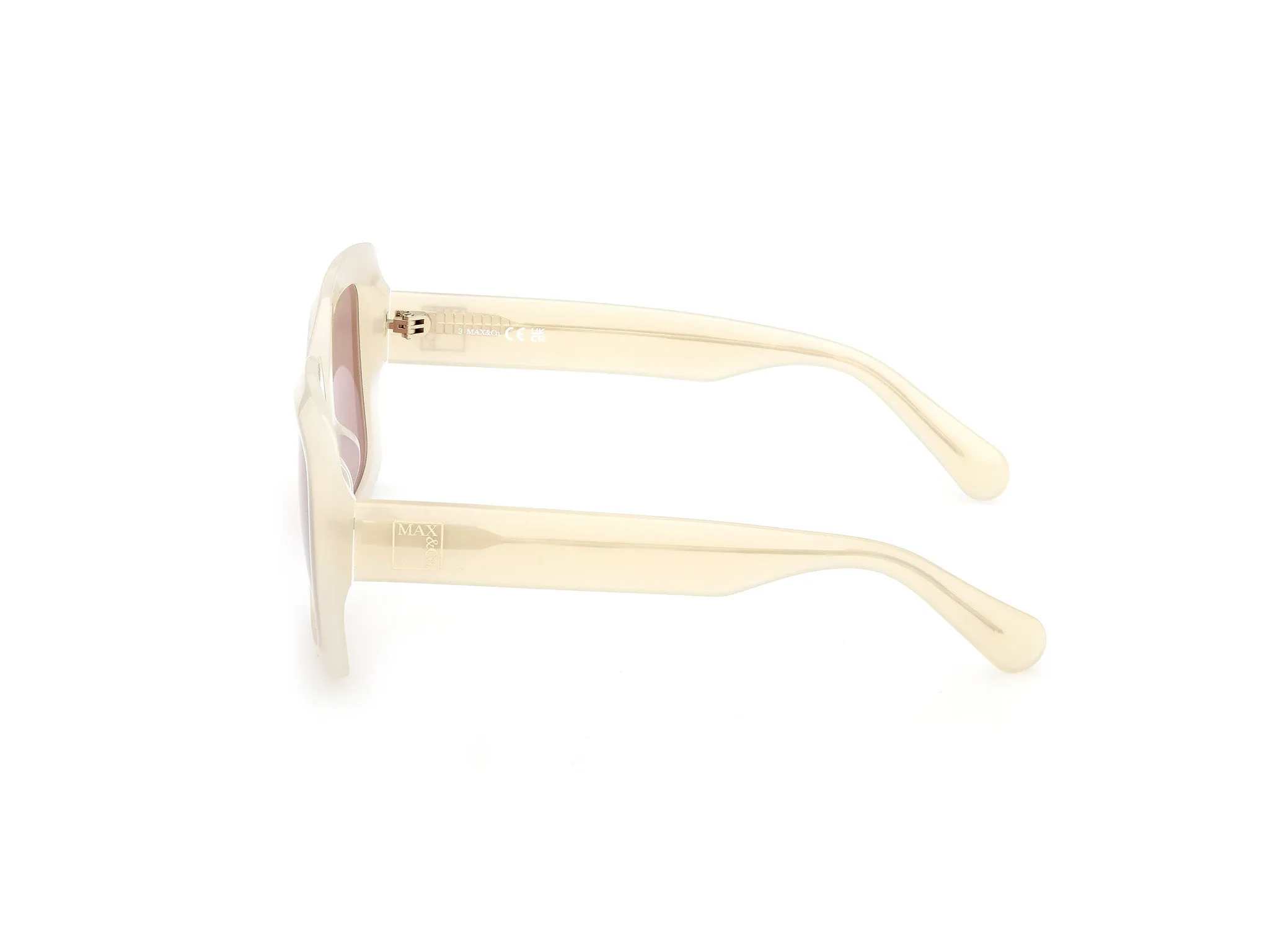 MAX&Co MO0153 21S Occhiali da sole Acetato Bianco Bordeaux Squadrata Normale - immagine 3