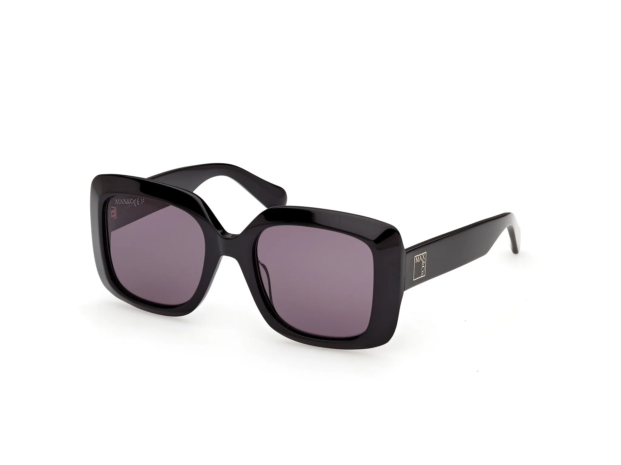 MAX&Co MO0153 01A Occhiali da sole Acetato Nero Fumo Squadrata Normale - immagine 1