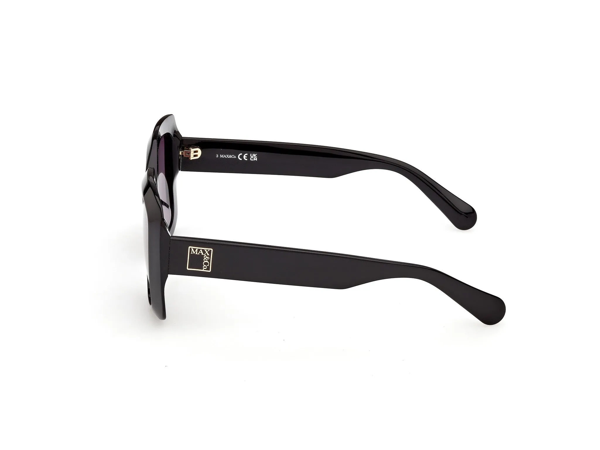 MAX&Co MO0153 01A Occhiali da sole Acetato Nero Fumo Squadrata Normale - immagine 3