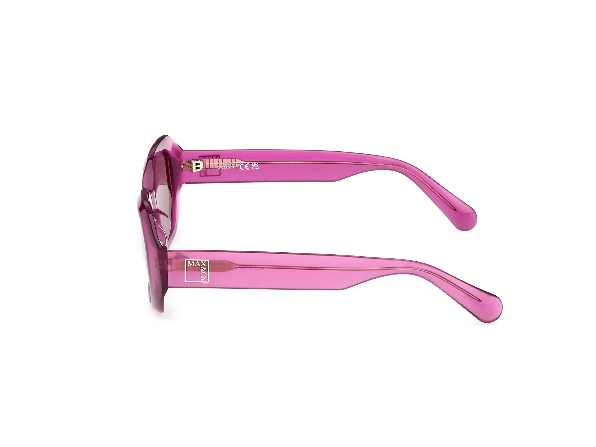 MAX&Co MO0152 75Y Occhiali da sole Acetato Fucsia Viola Geometrica Normale - immagine 3