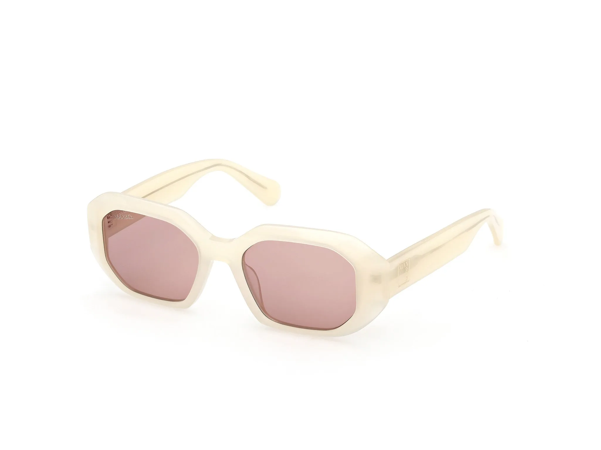 MAX&Co MO0152 21S Occhiali da sole Acetato Bianco Bordeaux Geometrica Normale - immagine 1