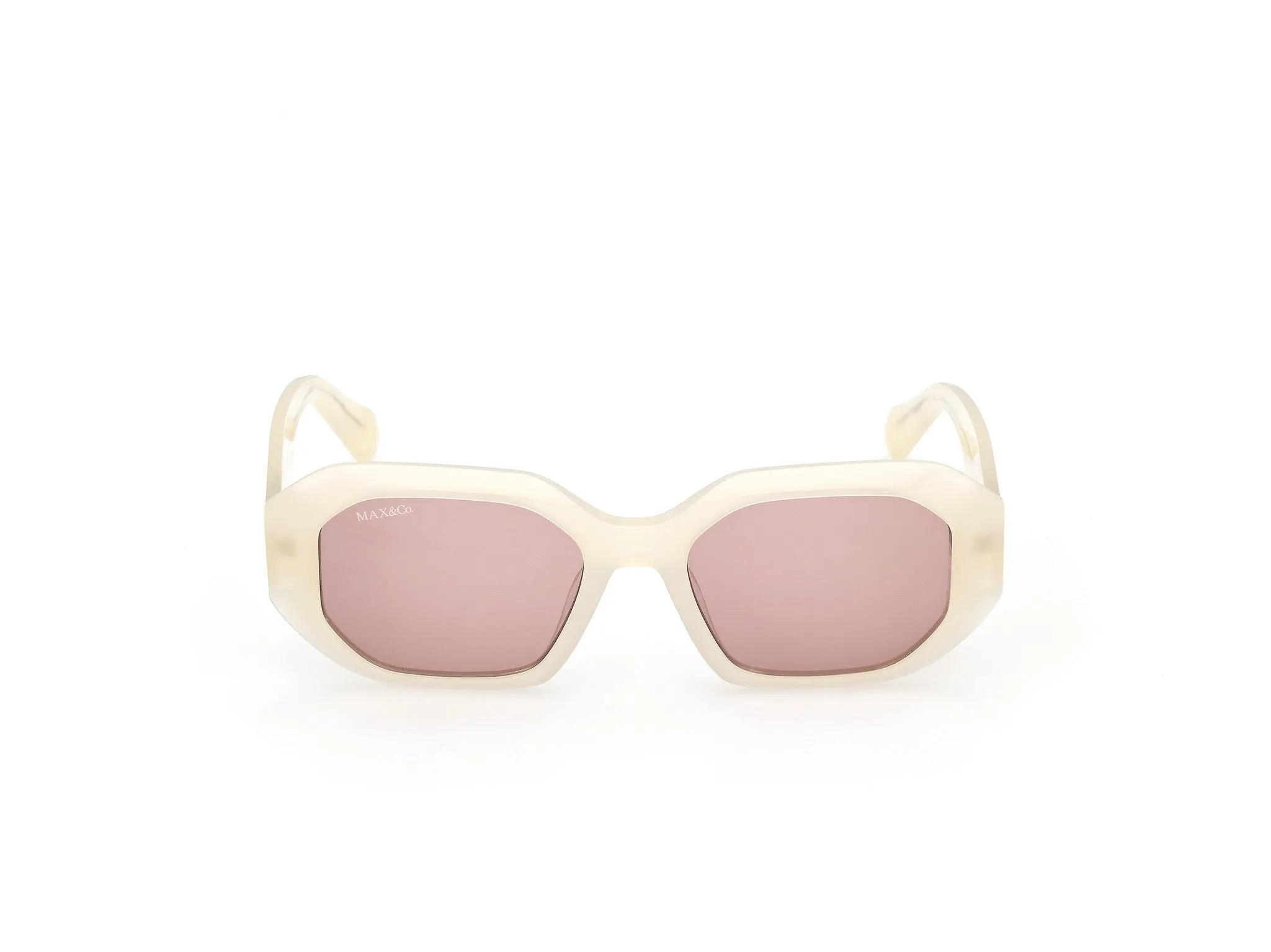 MAX&Co MO0152 21S Occhiali da sole Acetato Bianco Bordeaux Geometrica Normale - immagine 2
