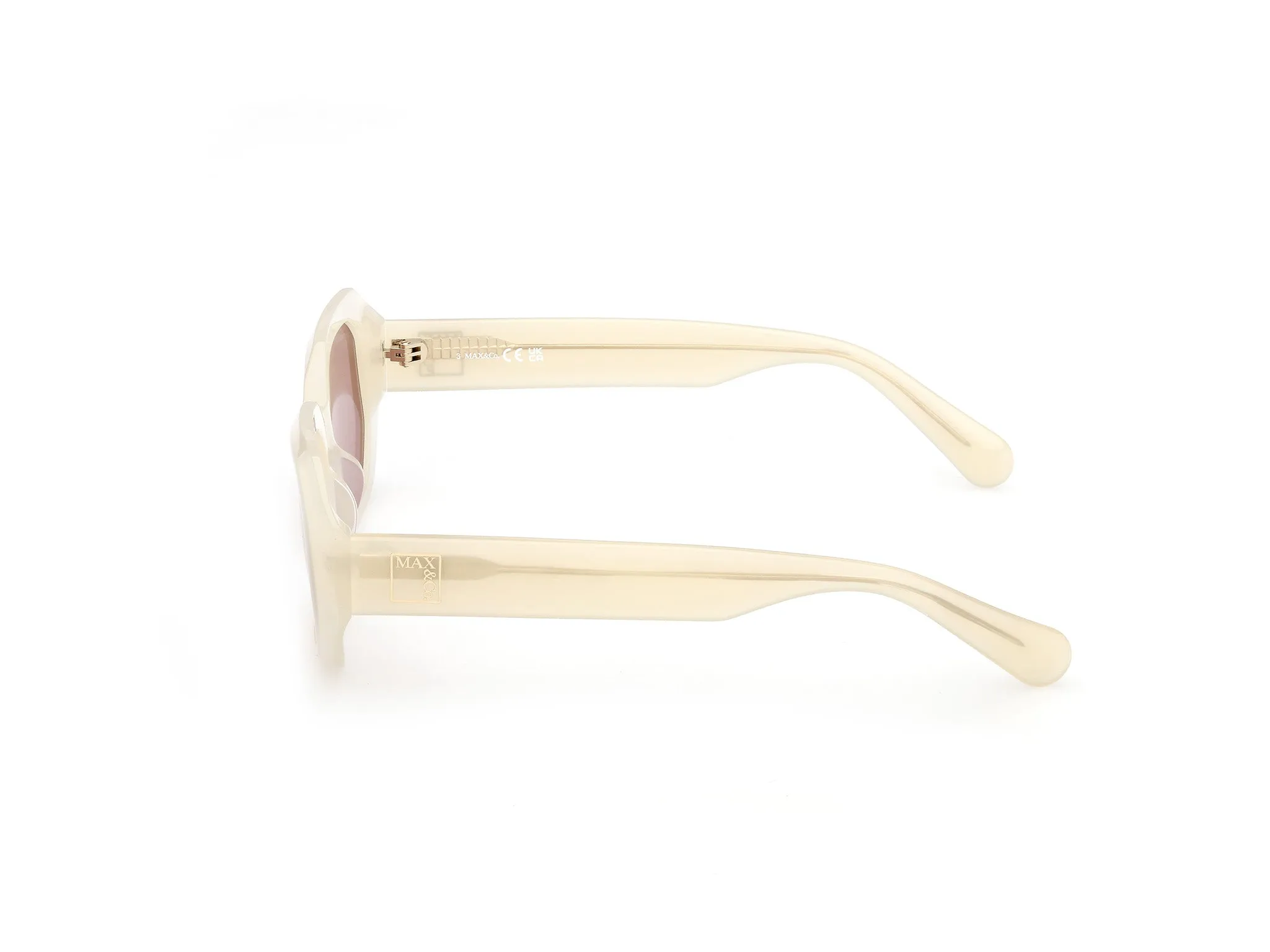 MAX&Co MO0152 21S Occhiali da sole Acetato Bianco Bordeaux Geometrica Normale - immagine 3
