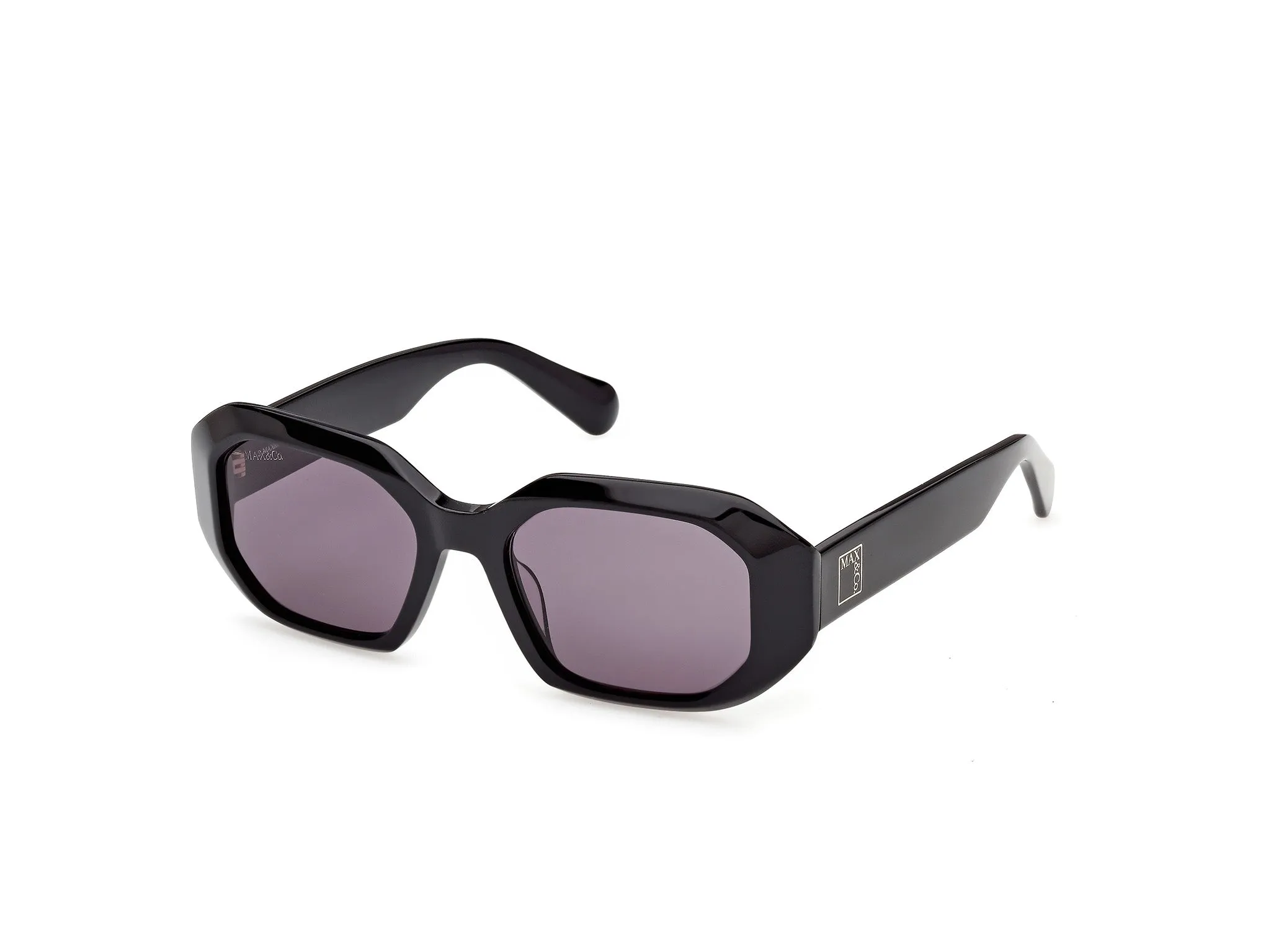 MAX&Co MO0152 01A Occhiali da sole Acetato Nero Fumo Geometrica Normale - immagine 1