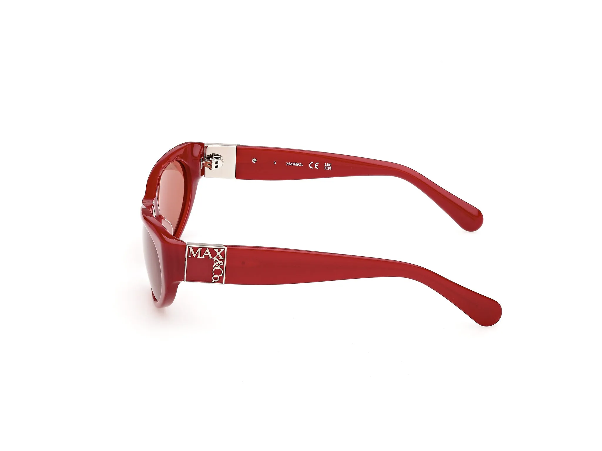 MAX&Co MO0151 66E Occhiali da sole Acetato Rosso Marrone Cat Eye Normale - immagine 3