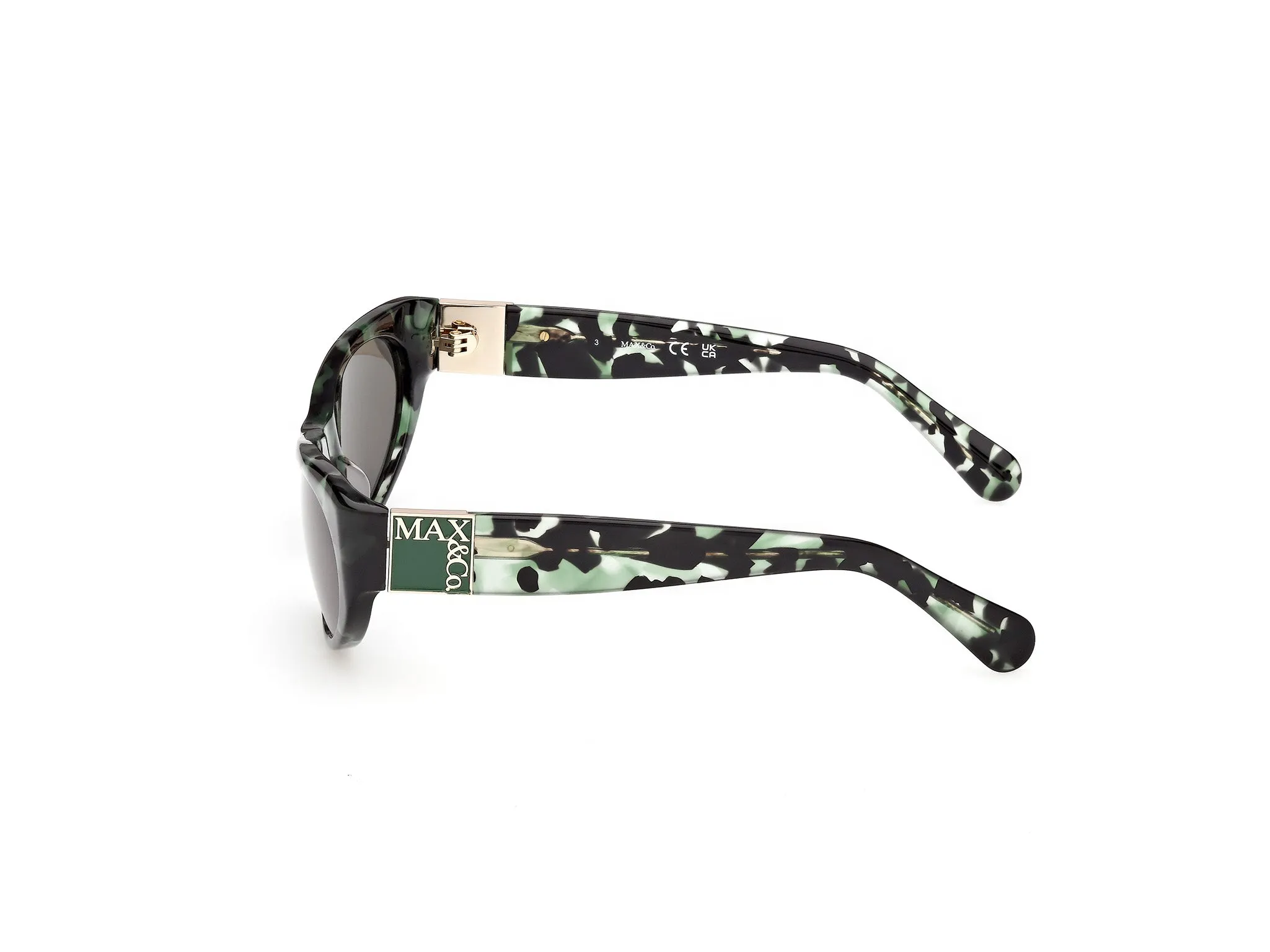 MAX&Co MO0151 55N Occhiali da sole Acetato Havana Verde Cat Eye Normale - immagine 3
