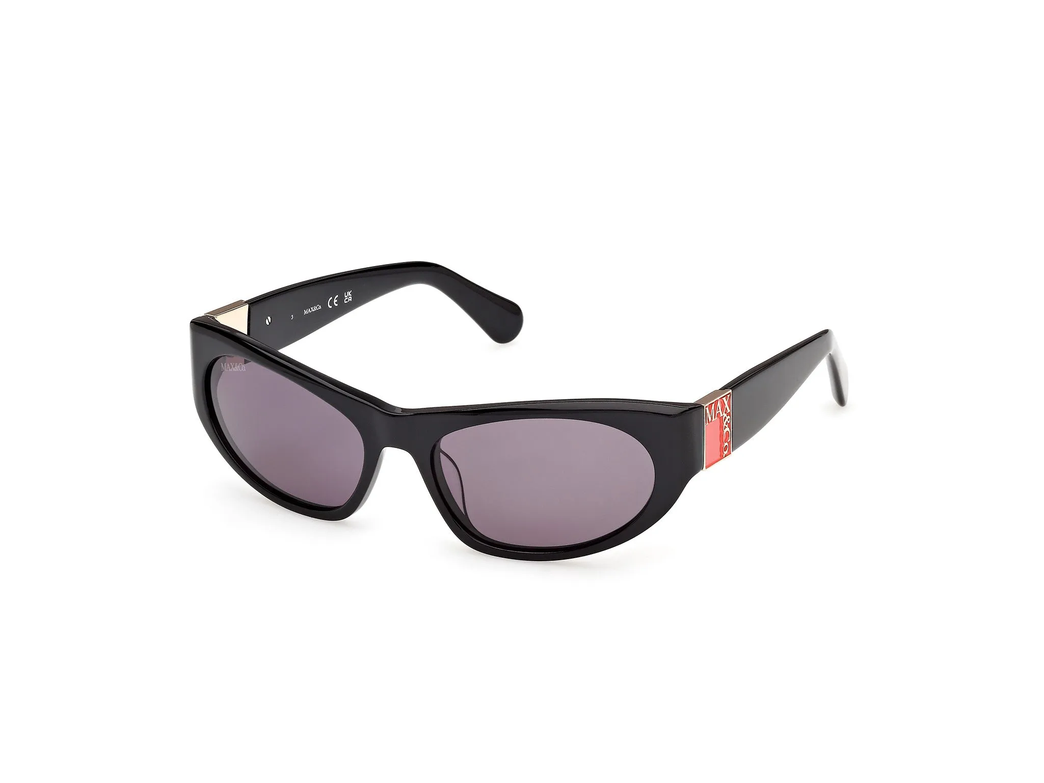 MAX&Co MO0151 01A Occhiali da sole Acetato Nero Fumo Cat Eye Normale - immagine 1